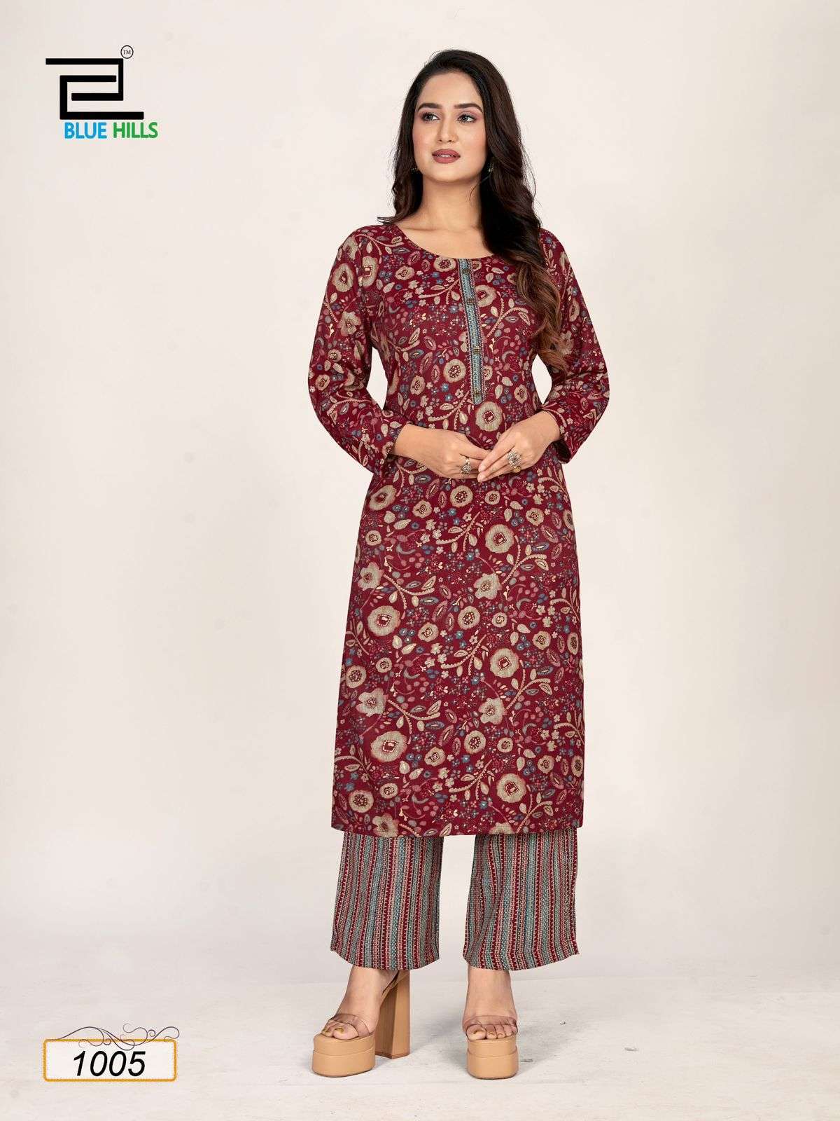 BLUE HILLS FRESH SIP PRINTED KURTI PANT SET COLLECTION BEST RATE 