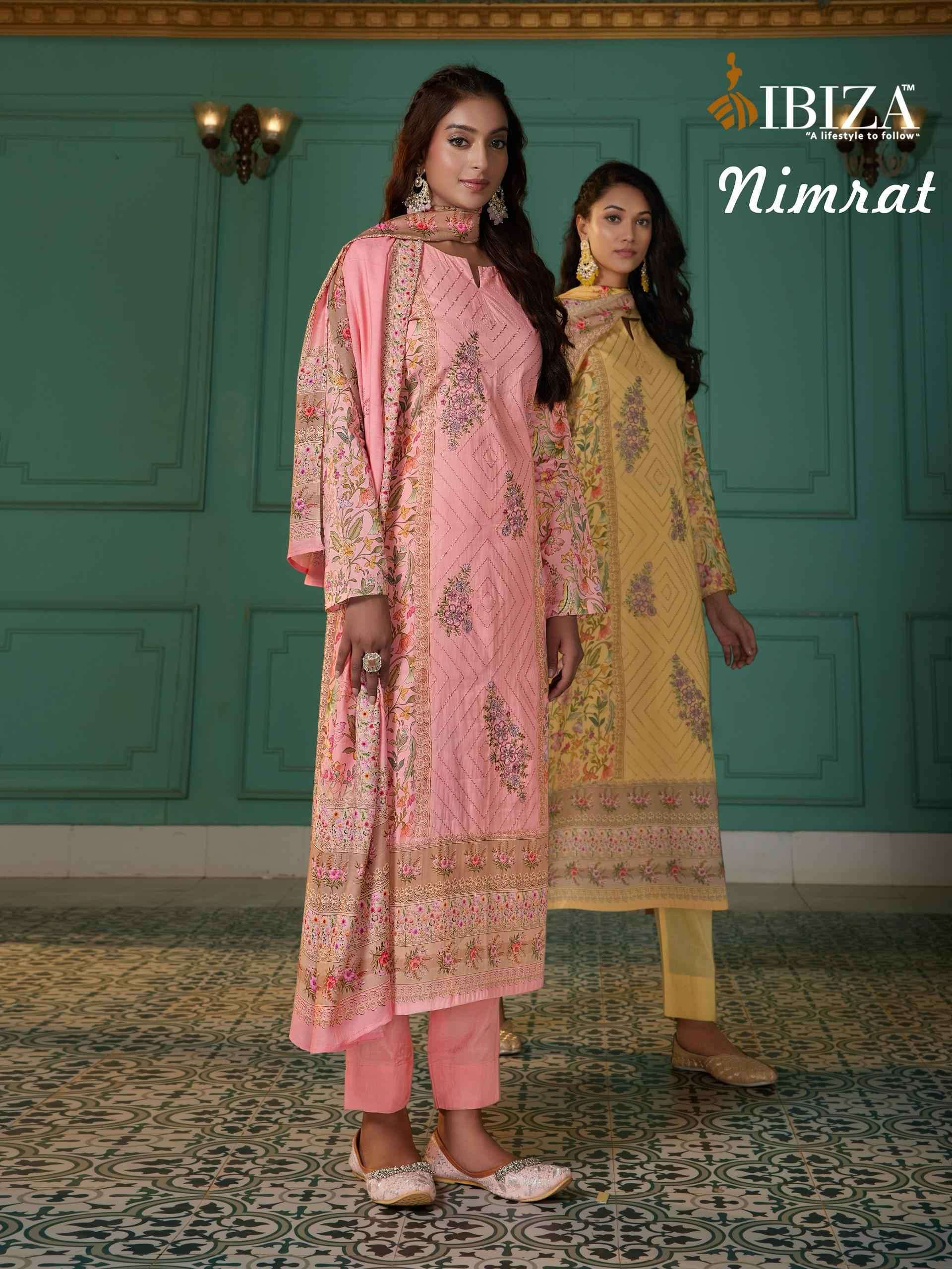 IBIZA NIMRAT FANCY EMBROIDERY WORK PURE LAWN SUIT COLLECTION BEST RATE 