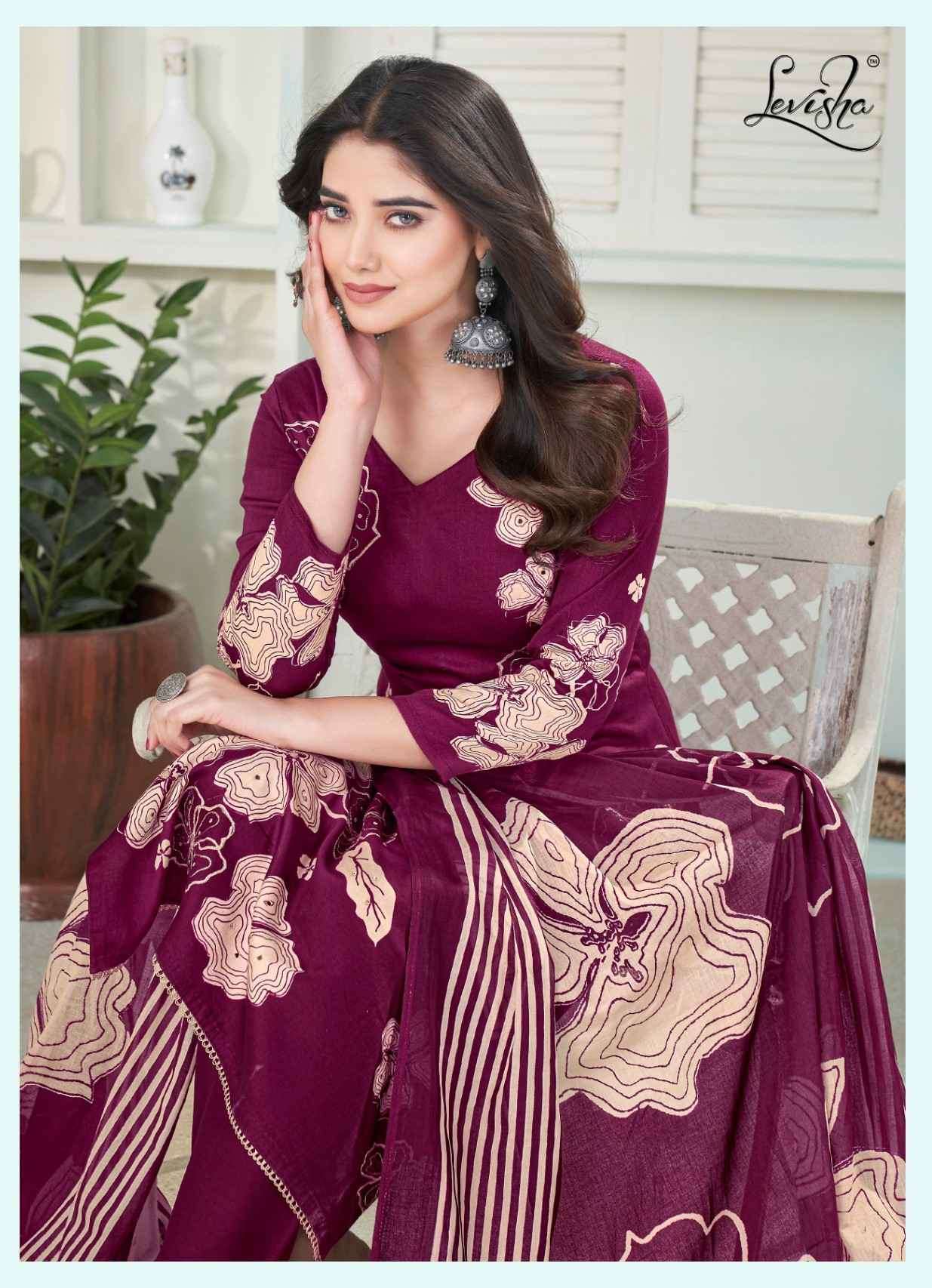 LEVISHA DIL BAGH VOL 2 PURE CAMBRIC COTTON SALWER KAMEEZ 