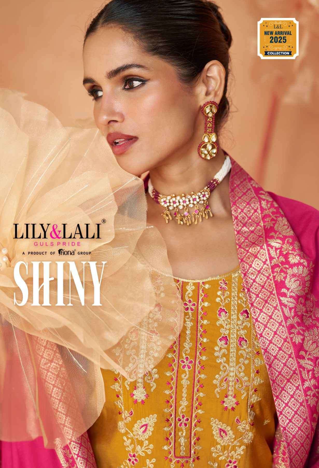 LILY AND LALI SHINY PREMIUM DESIGNER KURTI PANT DUPATTA SET CATALOG WHOLESALER 