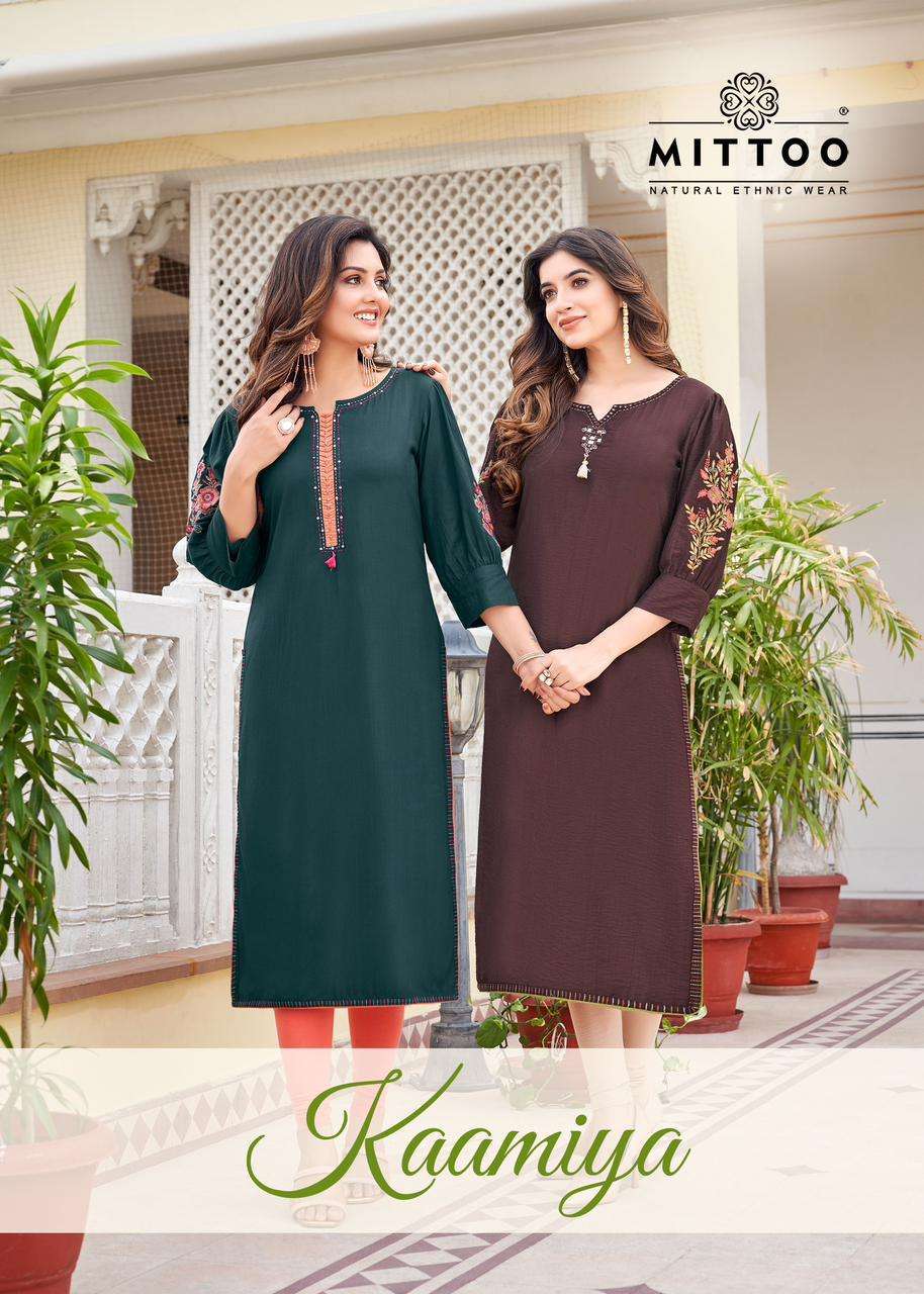 MITTOO KAAMIYA STRAIGHT KURTI CATALOG SUPPLIER 