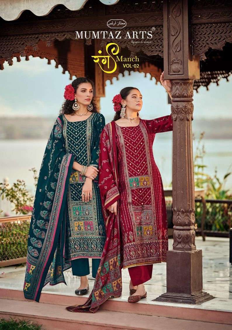 MUMTAZ ARTS RANG MUCH VOL 2 FANCY VISCOSE MUSLIN SUIT WHOLESALER IN SURAT 2024