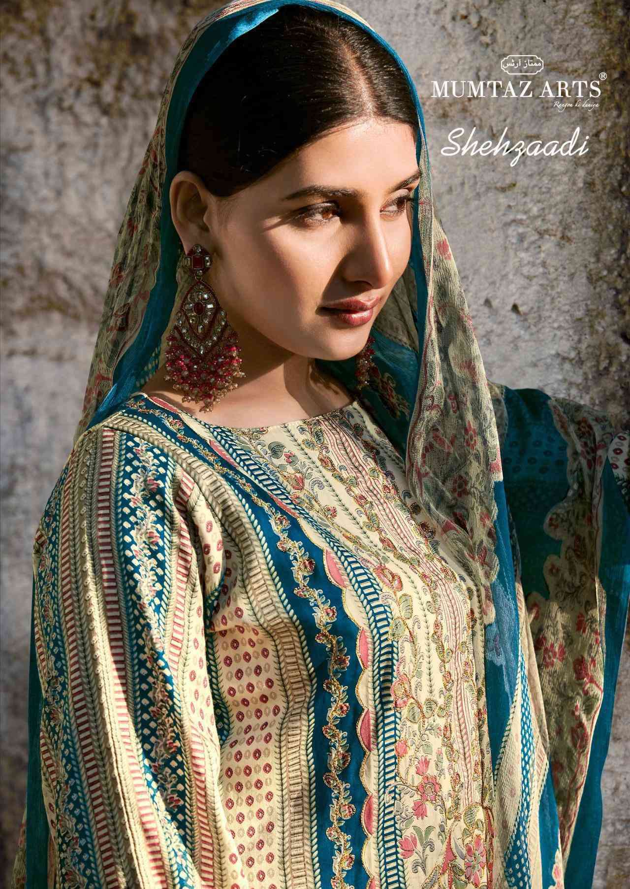 MUMTAZ ARTS SHEHZAADI PURE JAM SATIN FANCY LADIES SUIT DEALER 