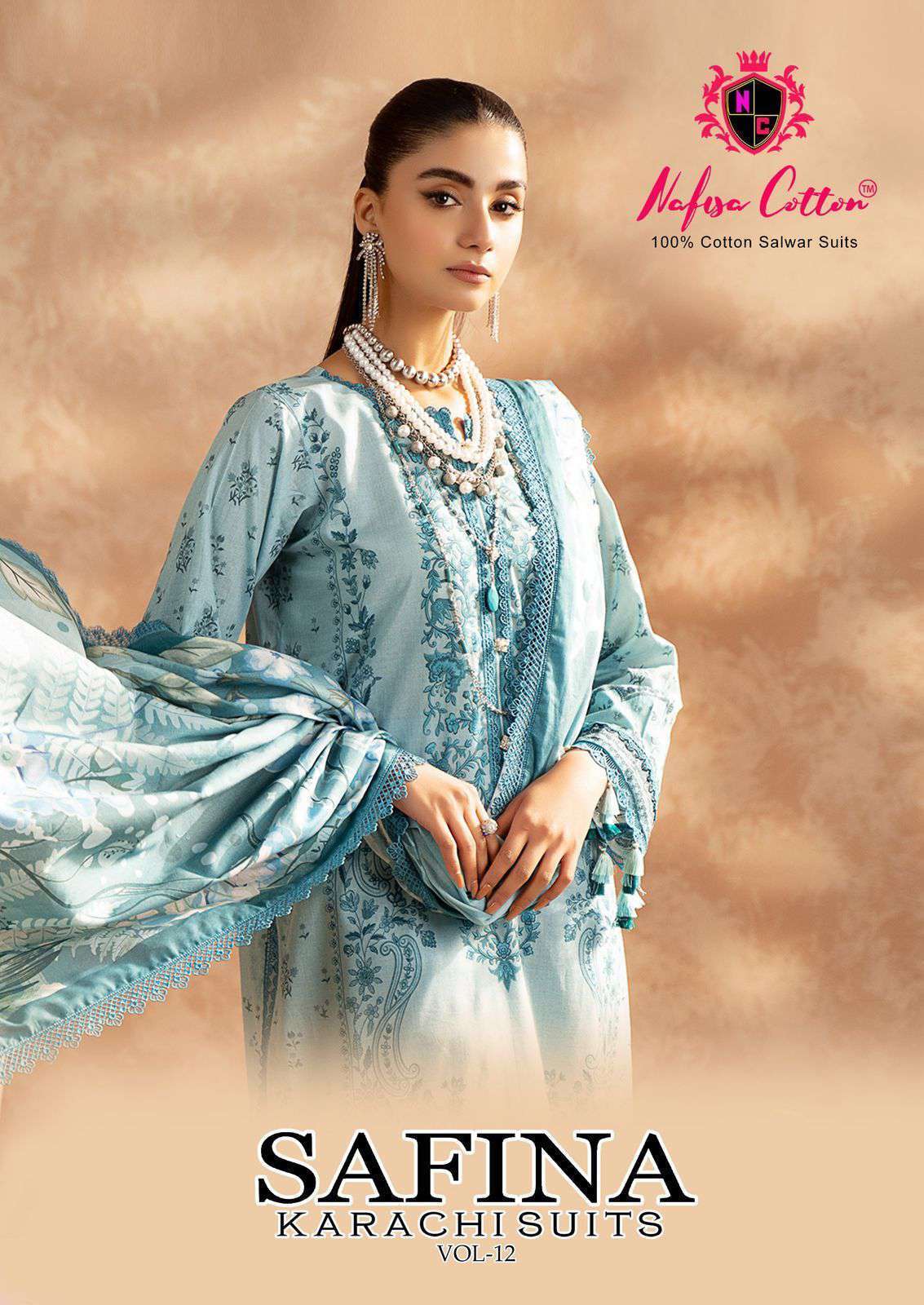 NAFISA COTTON SAFINA VOL 12 PAKISTANI PRINTED DRESS MATERIAL WHOLESALE PRICE 2025