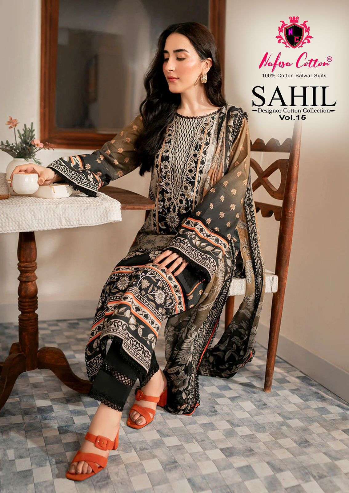 NAFISA COTTON SAHIL VOL 15 FANCY COTTON PAKISTANI PRINTED SUIT SUPPLIER 