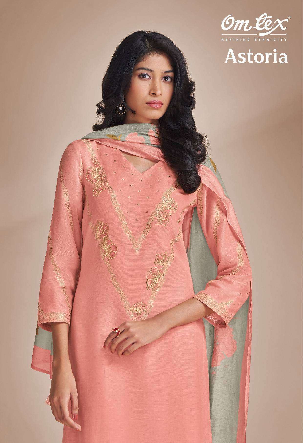 OMTEX ASTORIA EXCLUSIVE MUSLIN JACQUARD SUIT CATALOG WHOLESALER 2025 