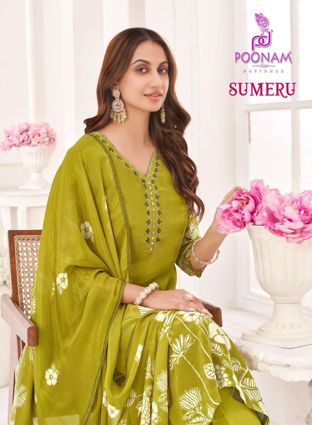 POONAM DESIGNER SUMERU LUXURY STYLE PURE CRAPE READYMADE SUIT COLLECTION 2025