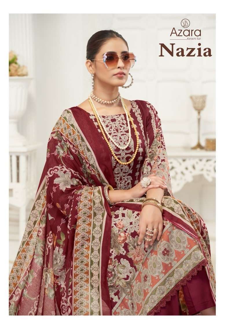 RADHIKA FASHION AZARA NAZIA FANCY COTTON LADIES SUIT CATALOG WHOLESALER 2025