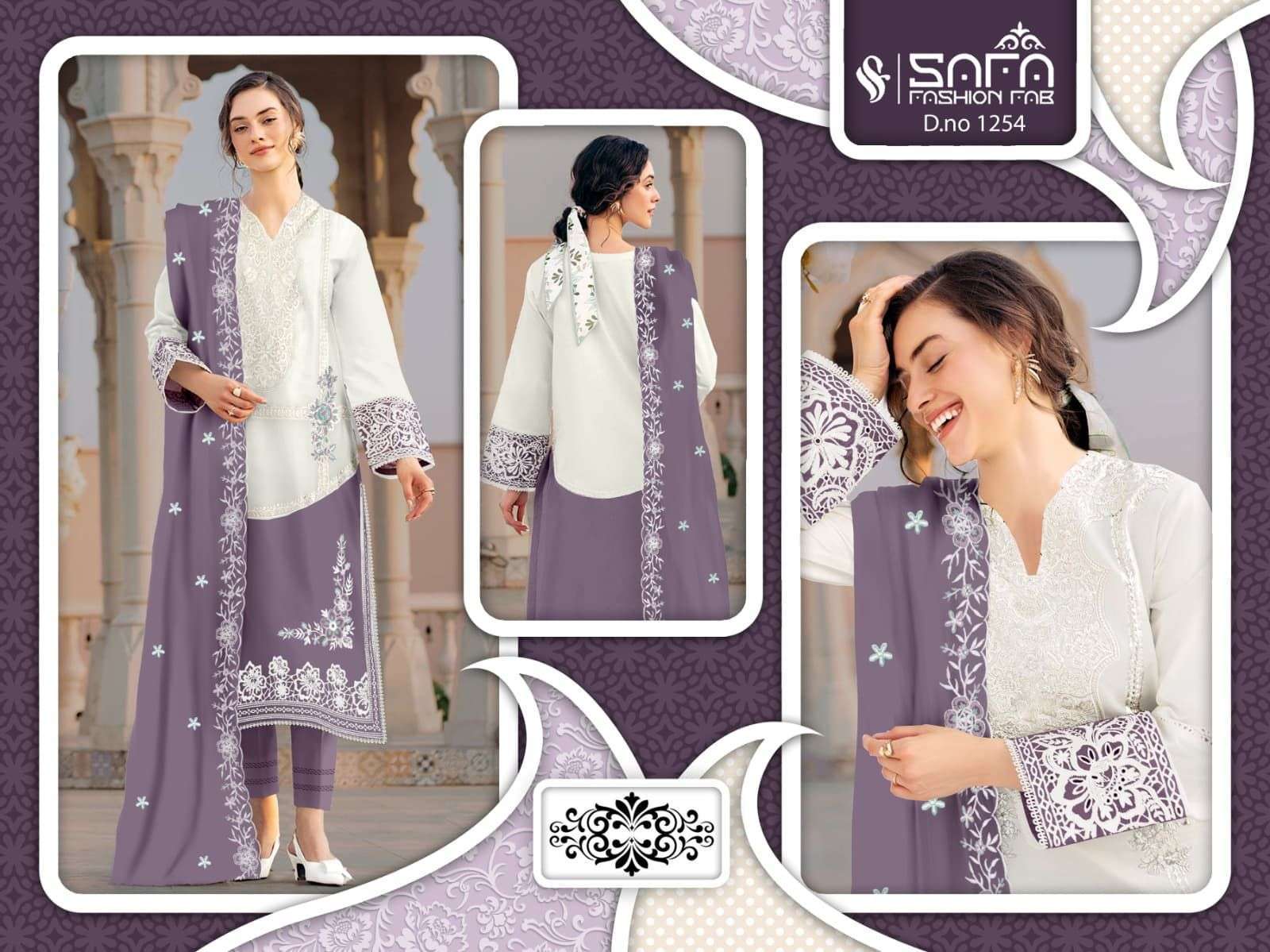 SAFA FASHION FAB 1254 COLORS PAKISTANI DESIGN READYMADE DRESS COLLECTION BEST RATE DEALER 2025