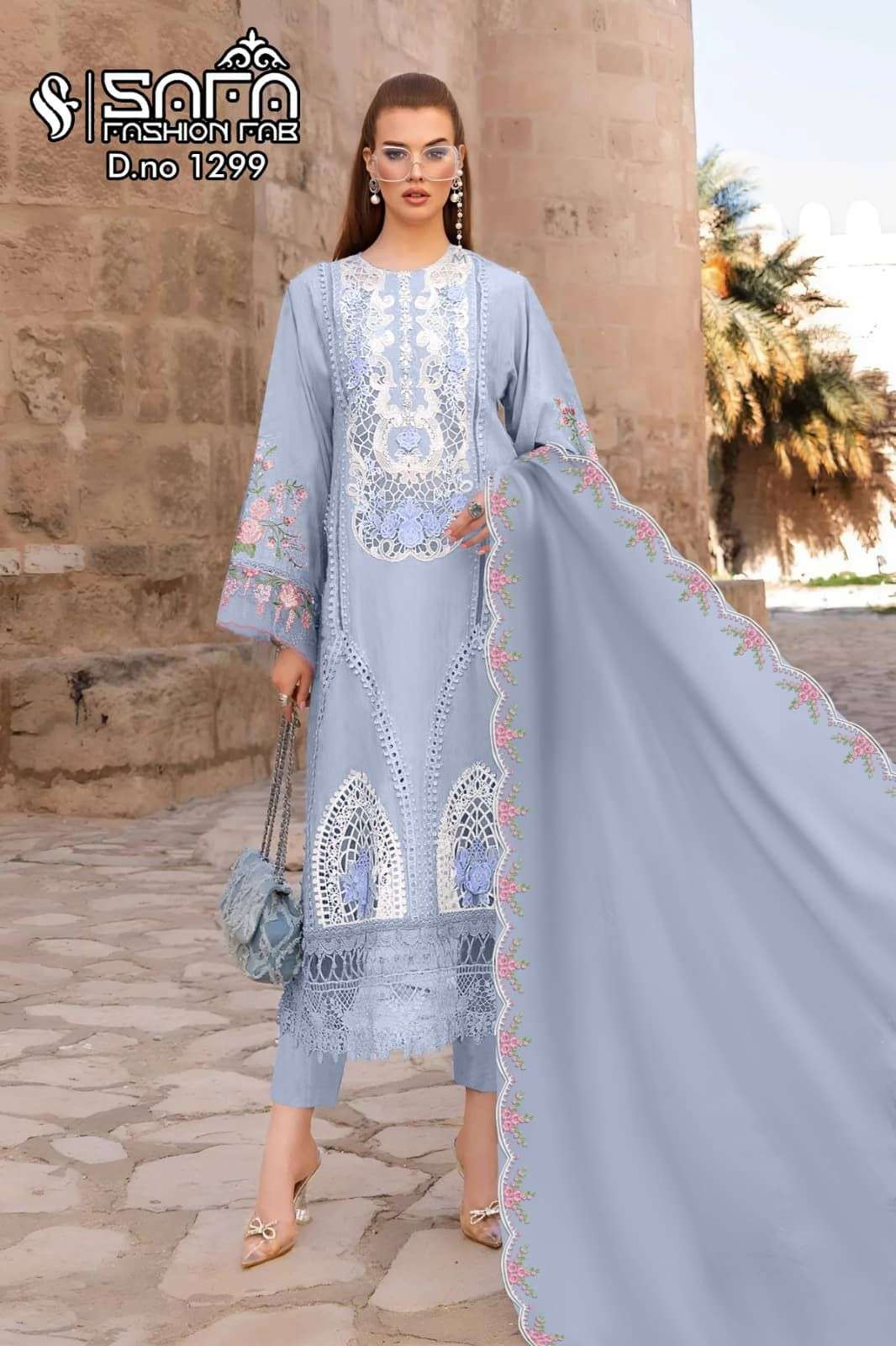 SAFA FASHION FAB 1299 NEW COLORS DESIGNER GEORGETTE PAKISTANI SUIT 