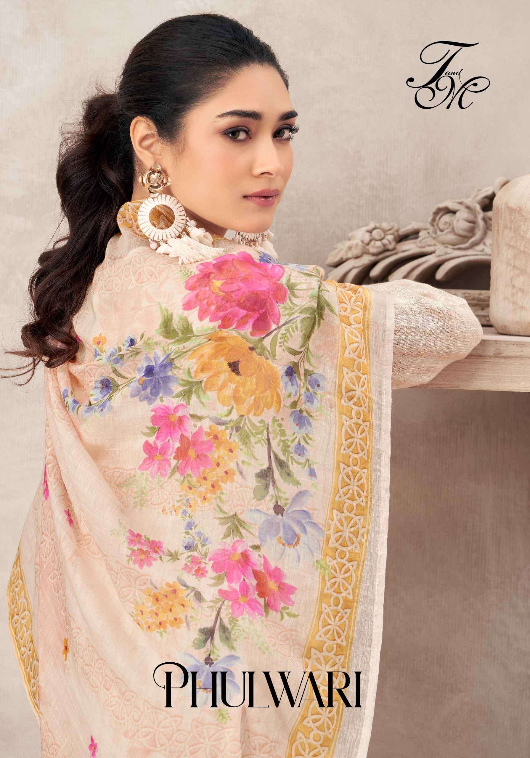 T AND M DESIGNER PHULWARI FANCY LINEN SUIT COLLECTION BEST RATE 