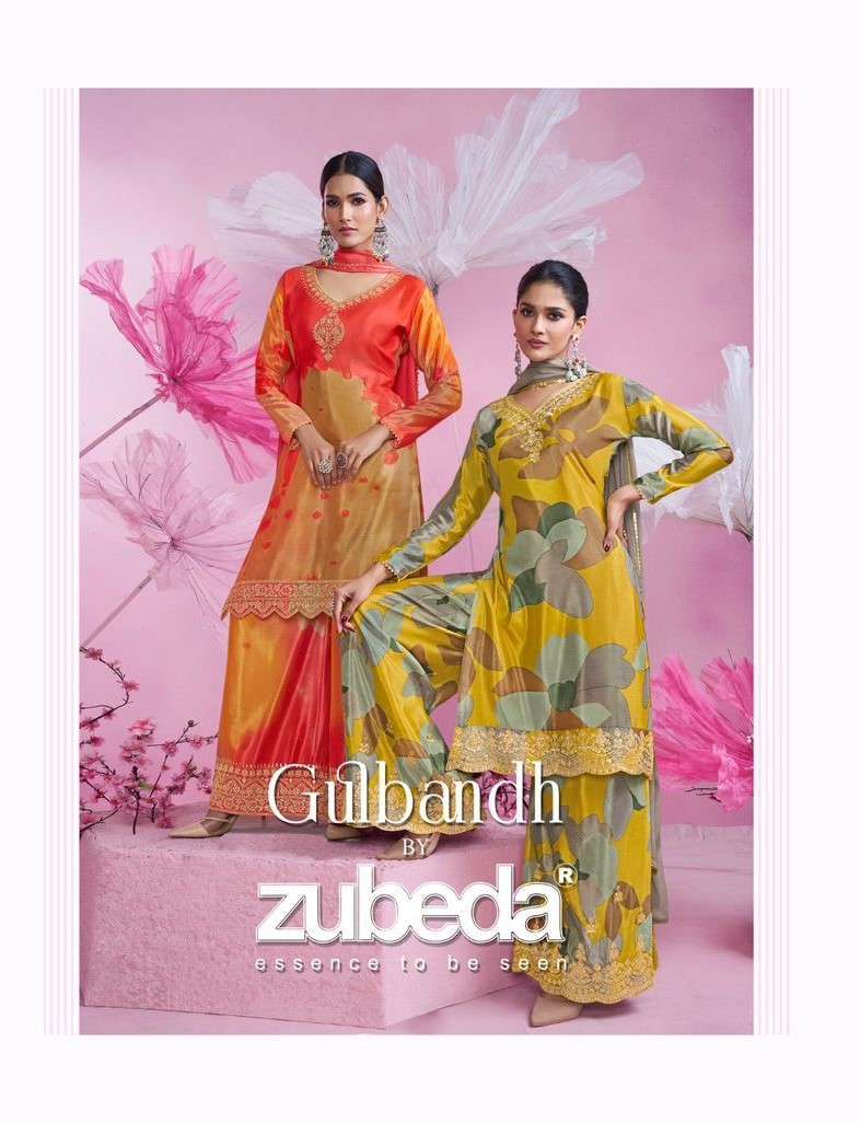 ZUBEDA GULBANDH DESIGNER CHINON SILK PALAZZO SUIT CATALOG SUPPLIER 2025