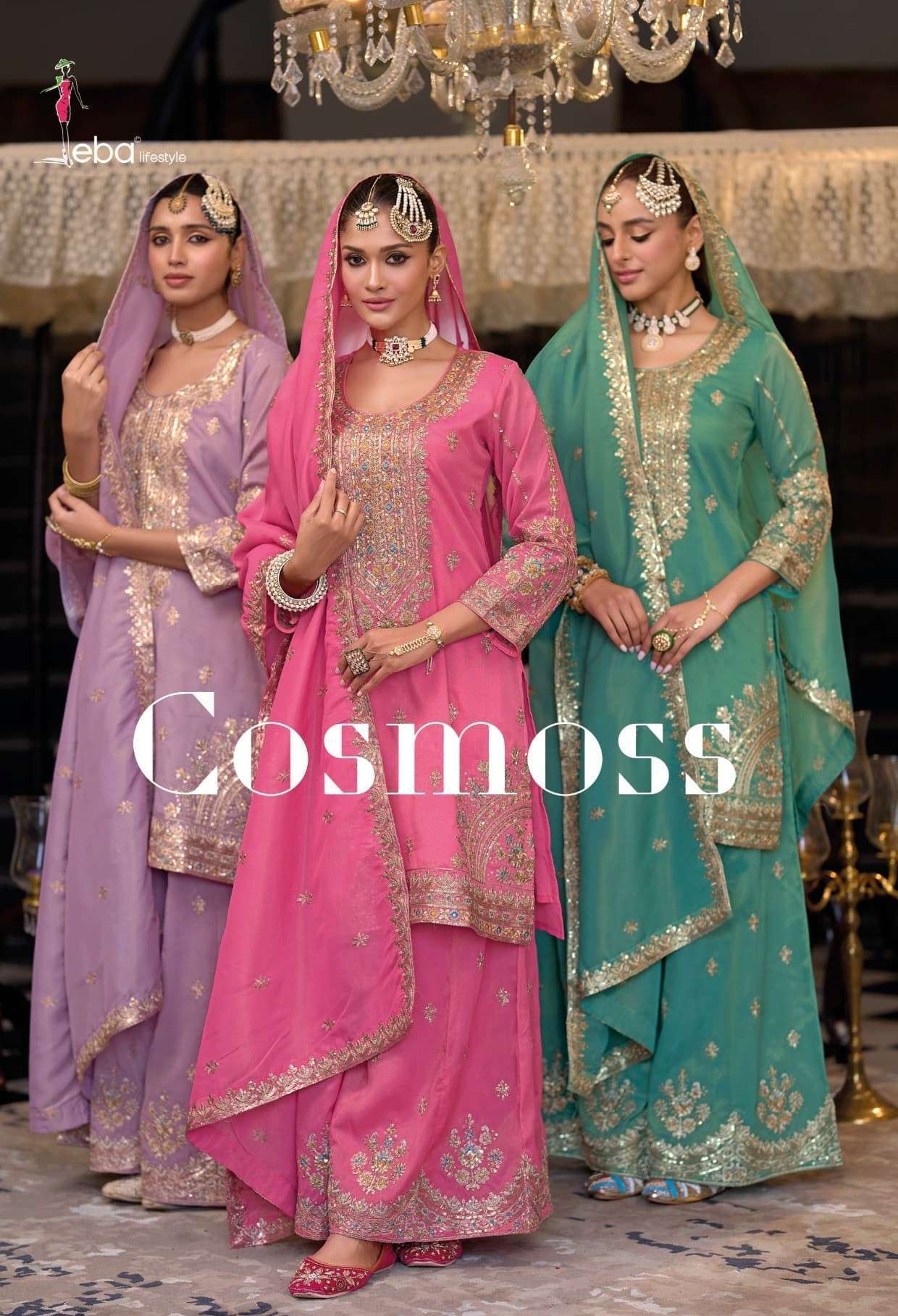 EBA LIFESTYLE COSMOS WEDDING WEAR DESIGNER PALAZZO SUIT WHOLESALER 