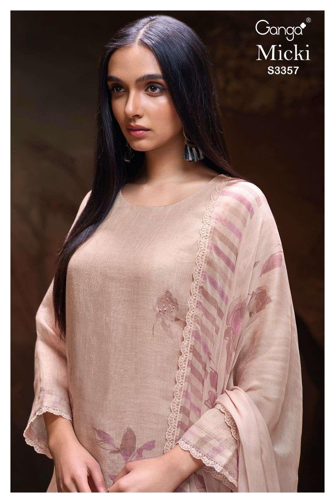 GANGA FASHION MICKI 3357 PURE LINEN SUIT CATALOG WHOLESALER 2025