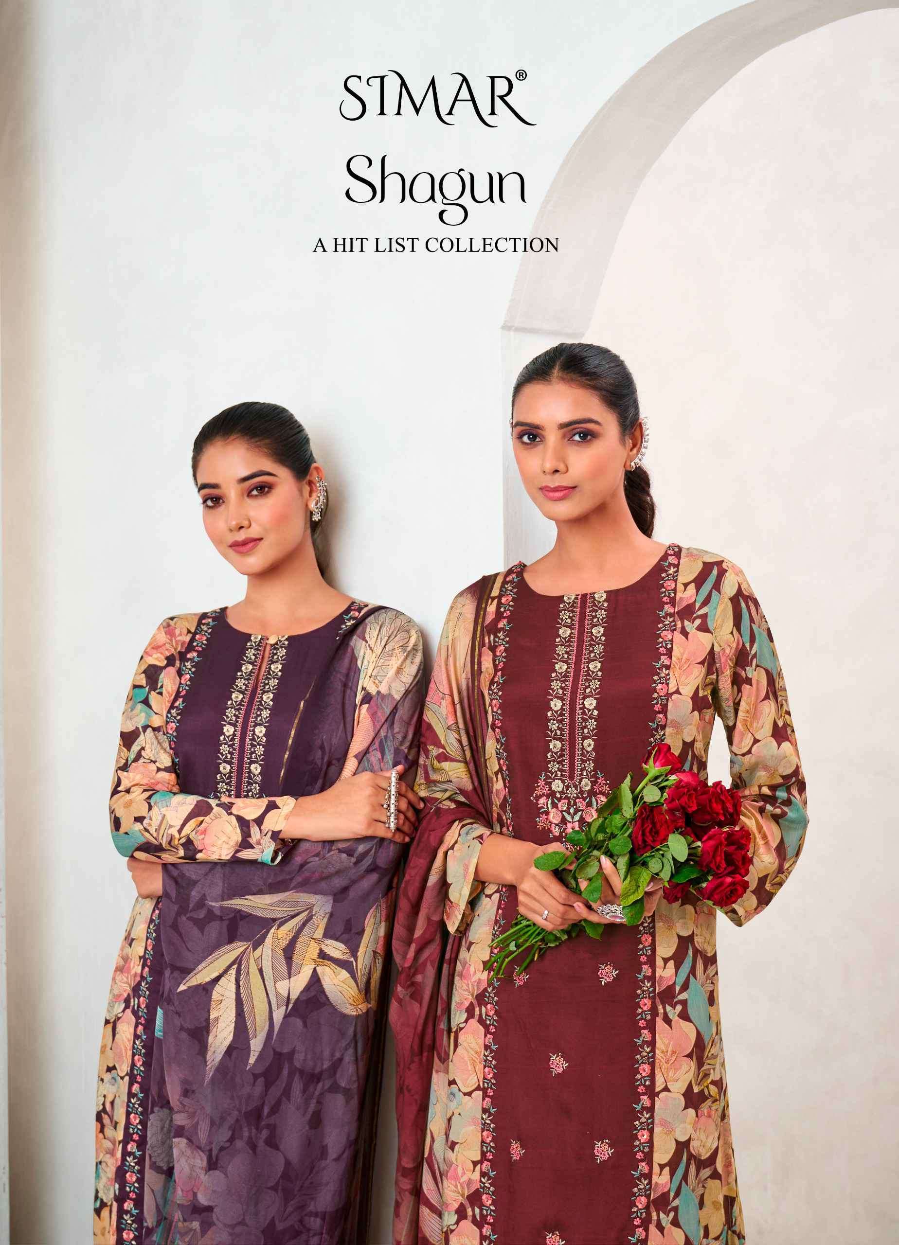 GLOOSY SIMAR SHAGUN JAM SATIN SUIT CATALOG WHOLESALER 2025