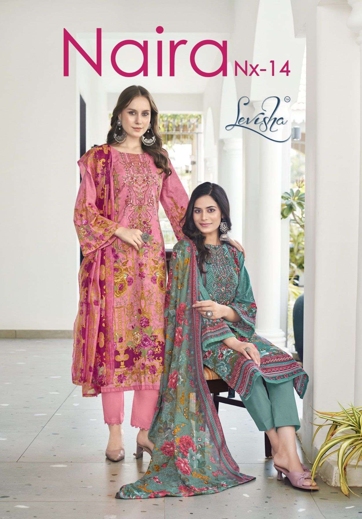 LEVISHA NAIRA NX VOL 14 PAKISTANI PRINT COTTON DRESS CATALOG BEST RATE DEALER 
