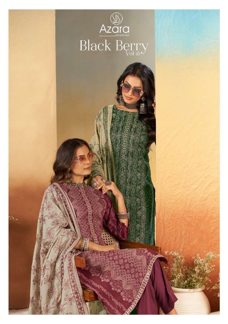 RADHIKA AZARA BLACK BERRY VOL 16 COTTON SUIT CATALOGUE WHOLESALER 