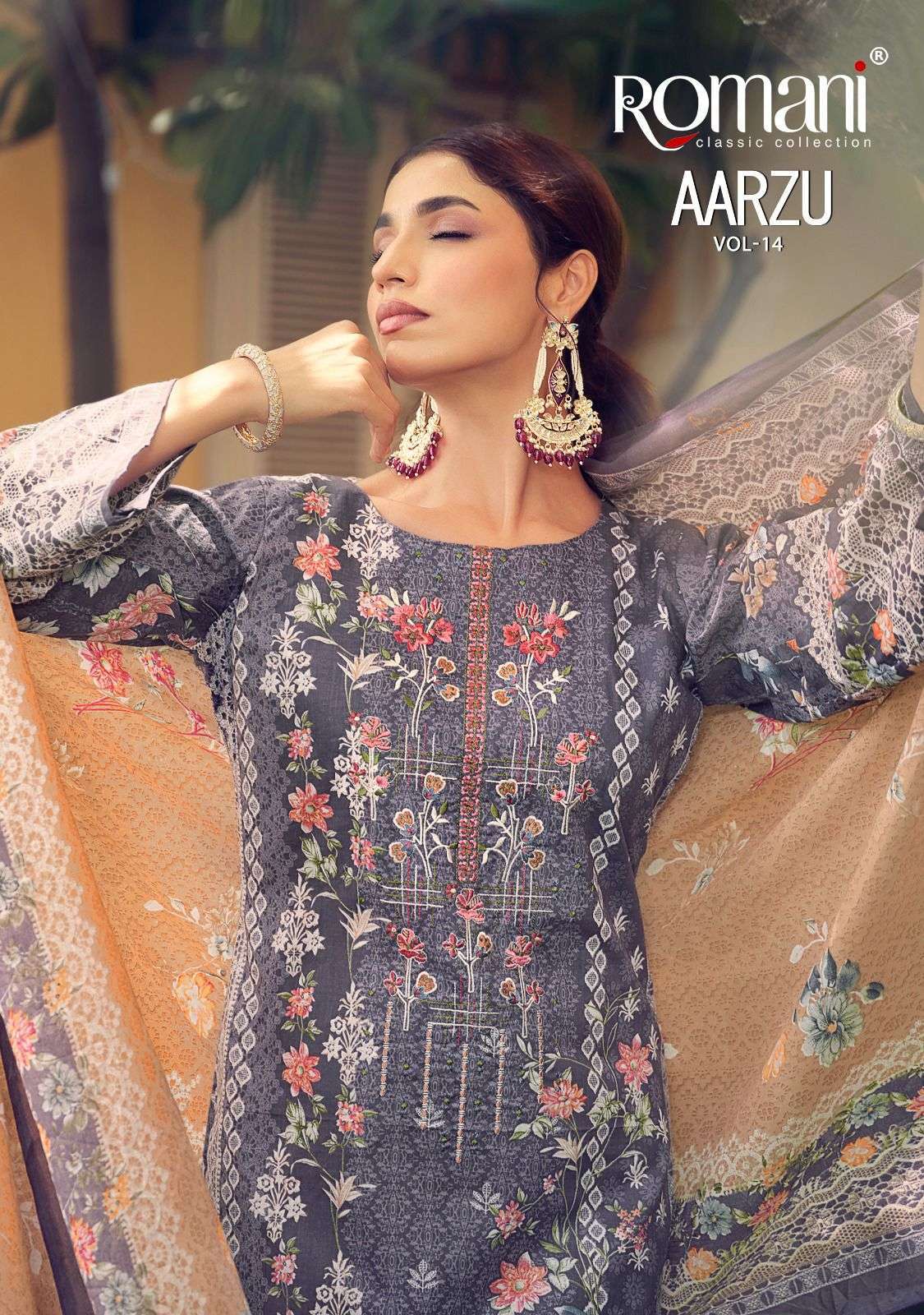 ROMANI AARZU VOL 14 DESIGNER PRINTED COTTON SUIT COLLECTION 2025