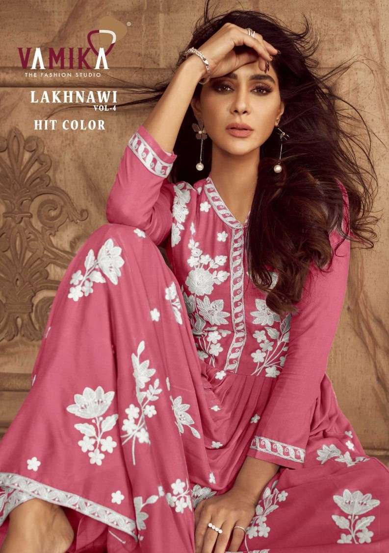 VAMIKA LAKHNAWI VOL 4 HIT COLOR FANCY PALAZZO SUIT NEW COLLECTION 2025