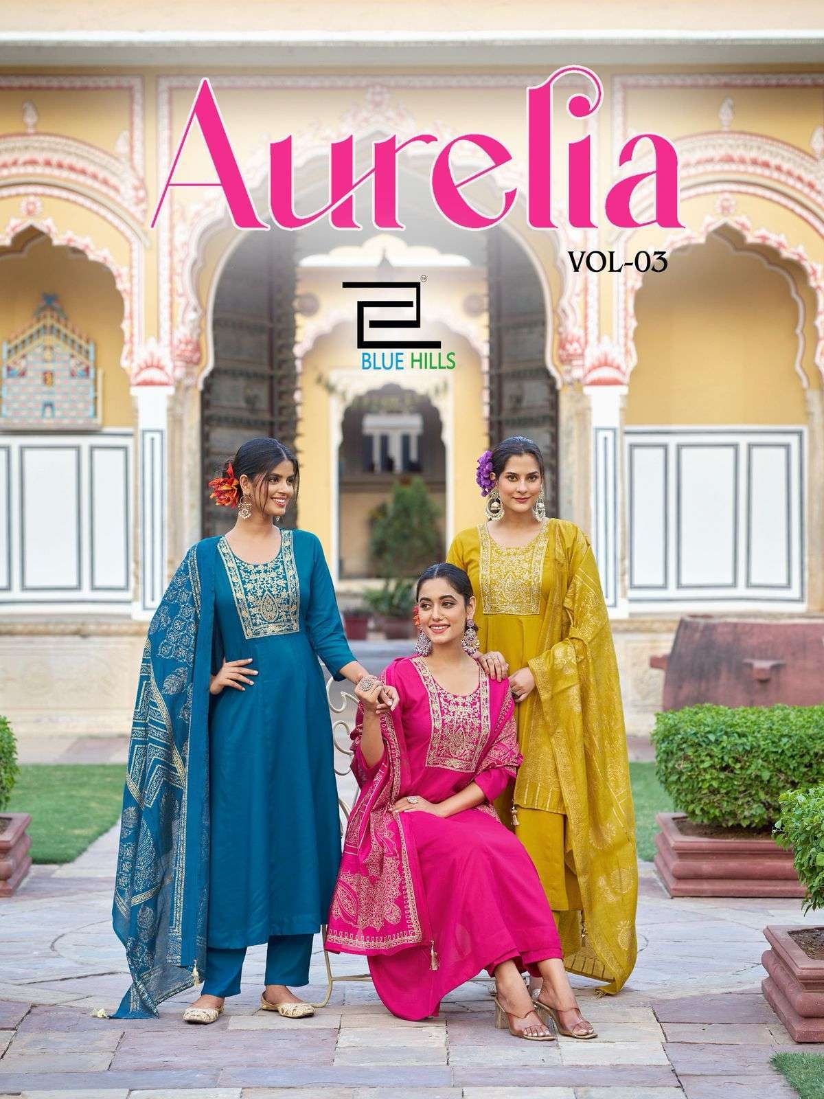 BLUE HILLS AURELIA VOL 3 READYMADE FANCY 3 PIECE SET COLLECTION 2025