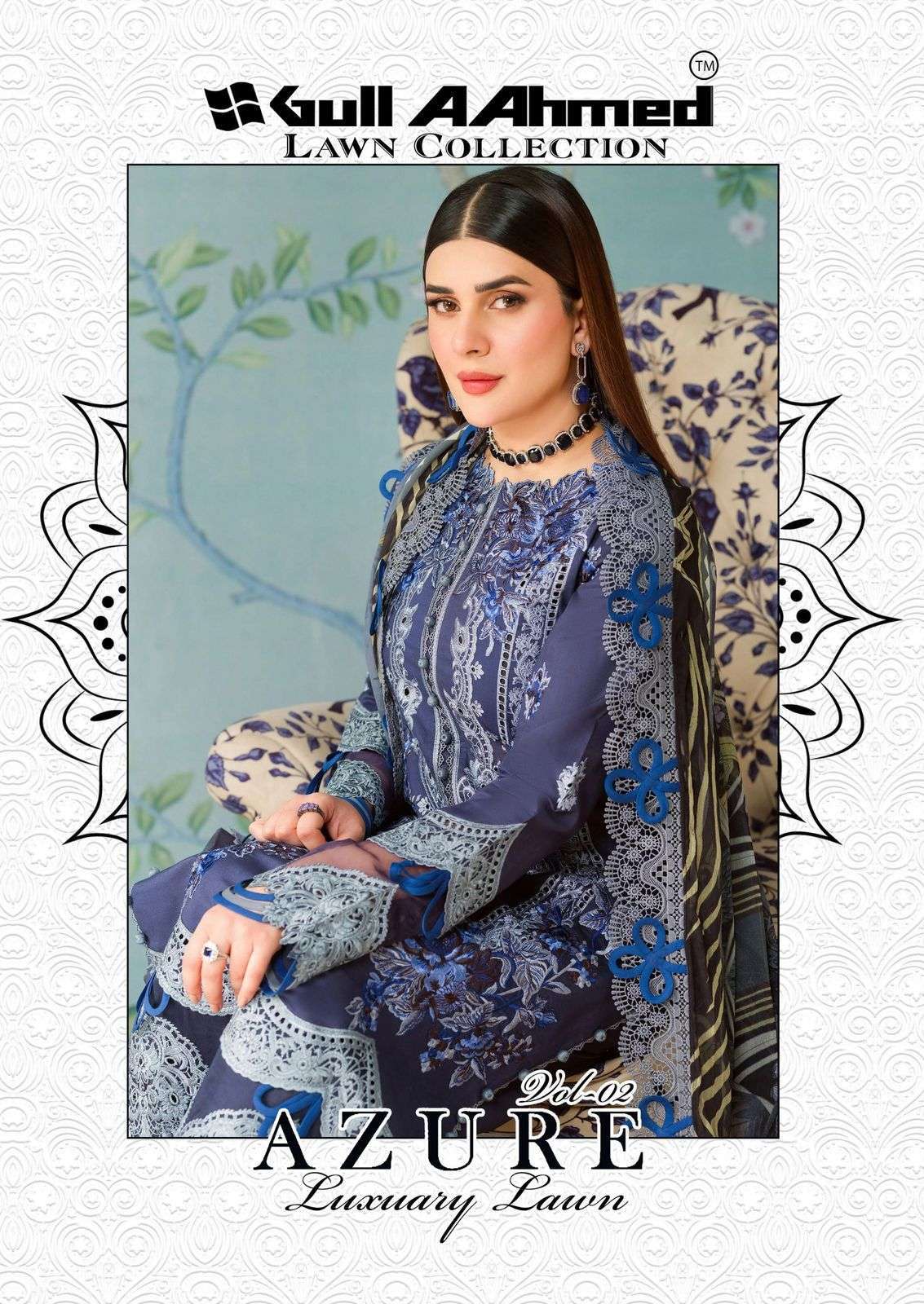 GUL AAHMED AZURE VOL 2 PURE LAWN COTTON SUIT WHOLESALER 2025