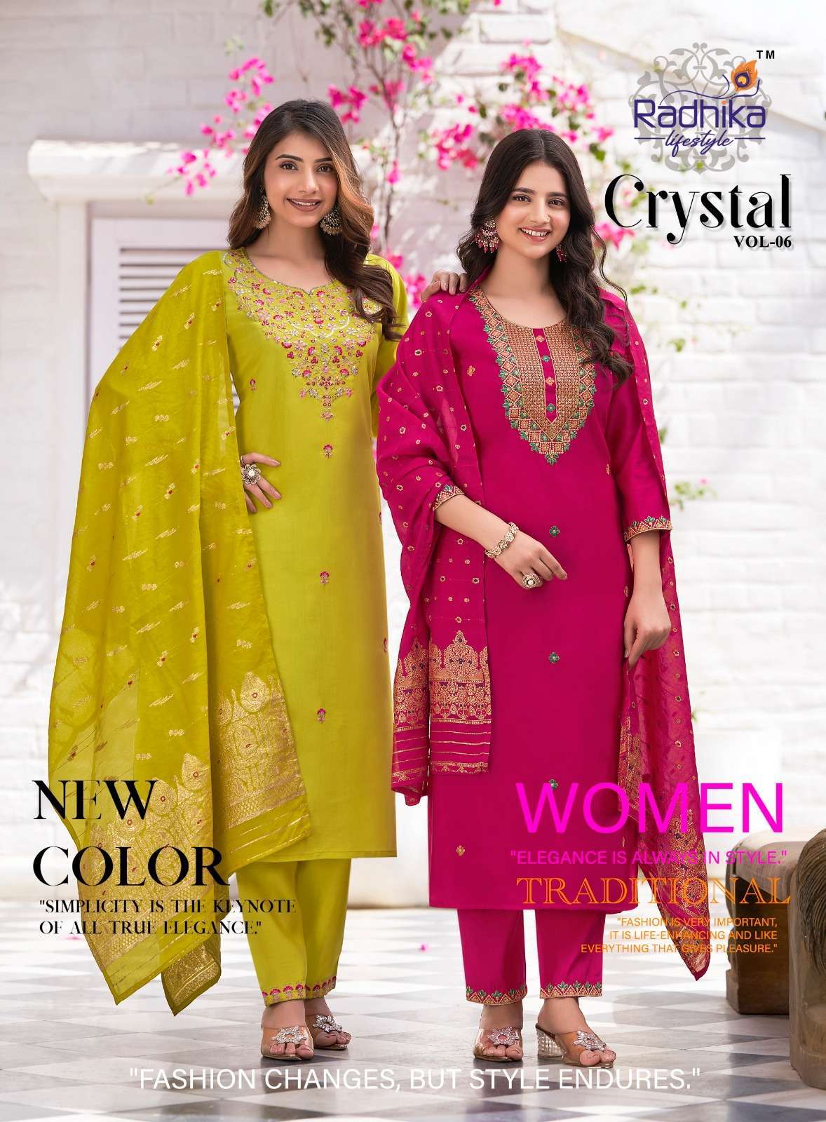 RADHIKA LIFESTYLE CRYSTAL VOL 6 READYMADE KURTI 3 PIECE SET COLLECTION 2025