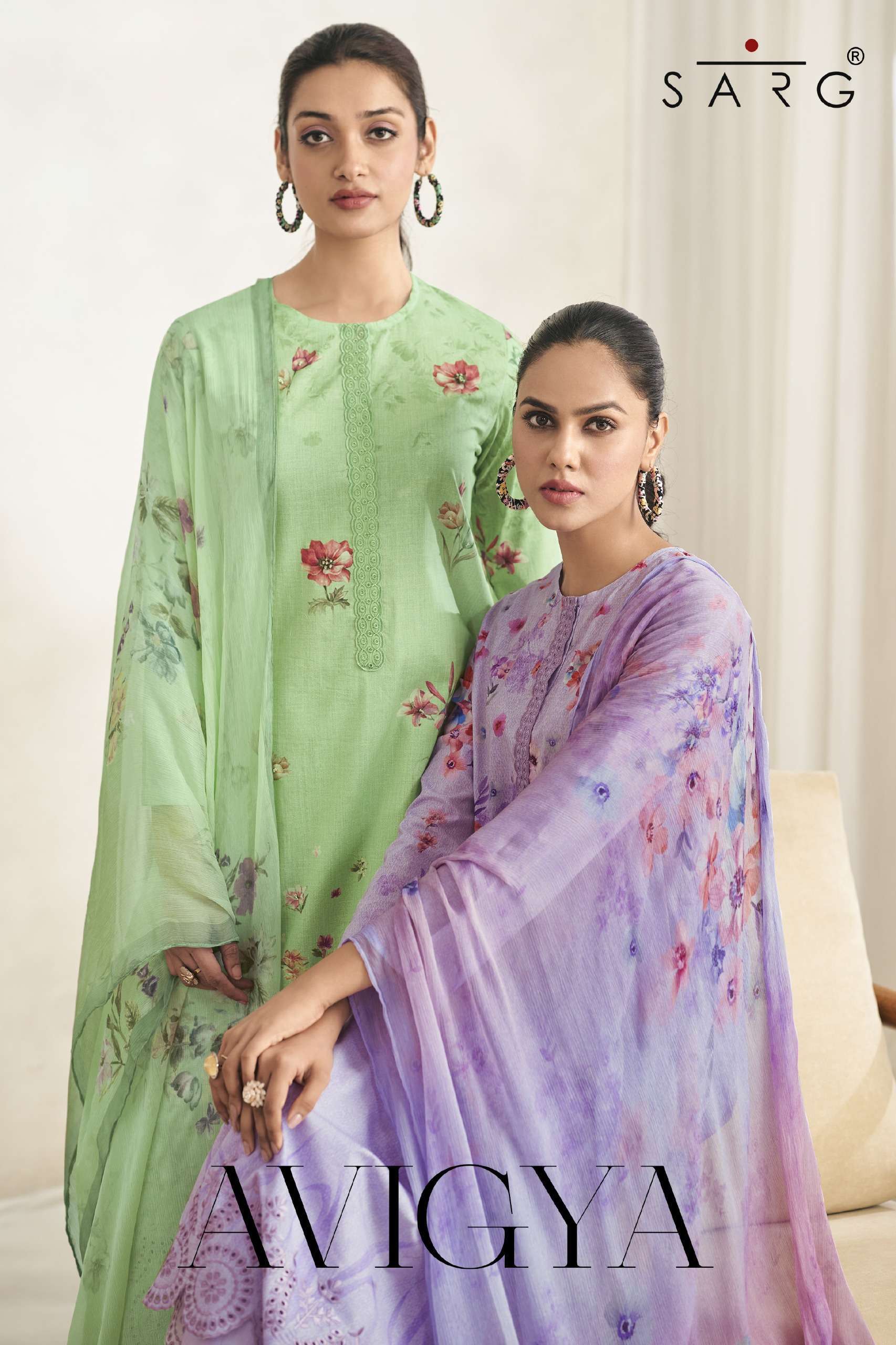 SARG AVIGYA FANCY EMBROIDERY COTTON DRESS CATALOG DEALER 