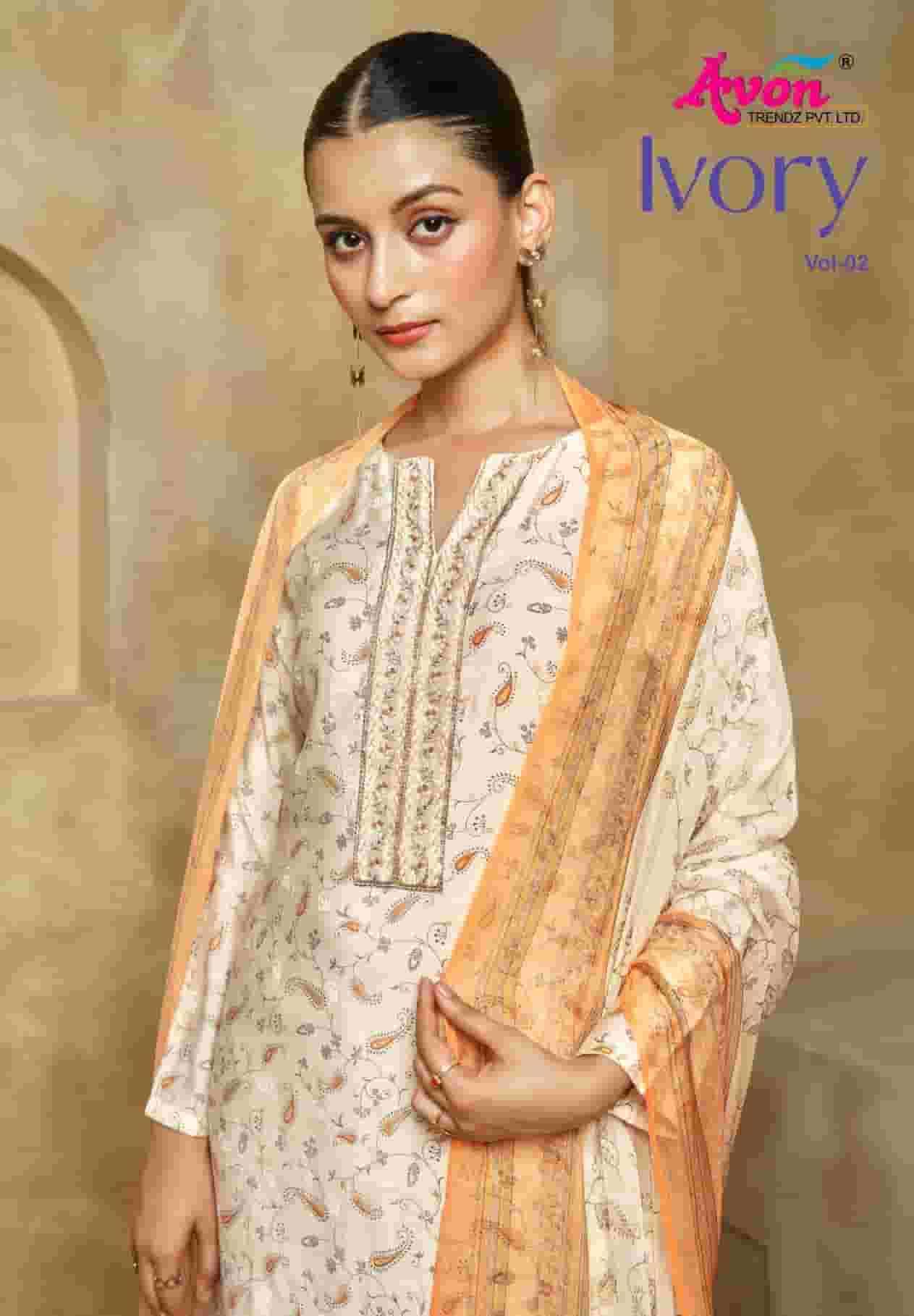 AVON TRENDZ LVORY VOL 2 DESIGNER MUSLIN SALWER SUIT 