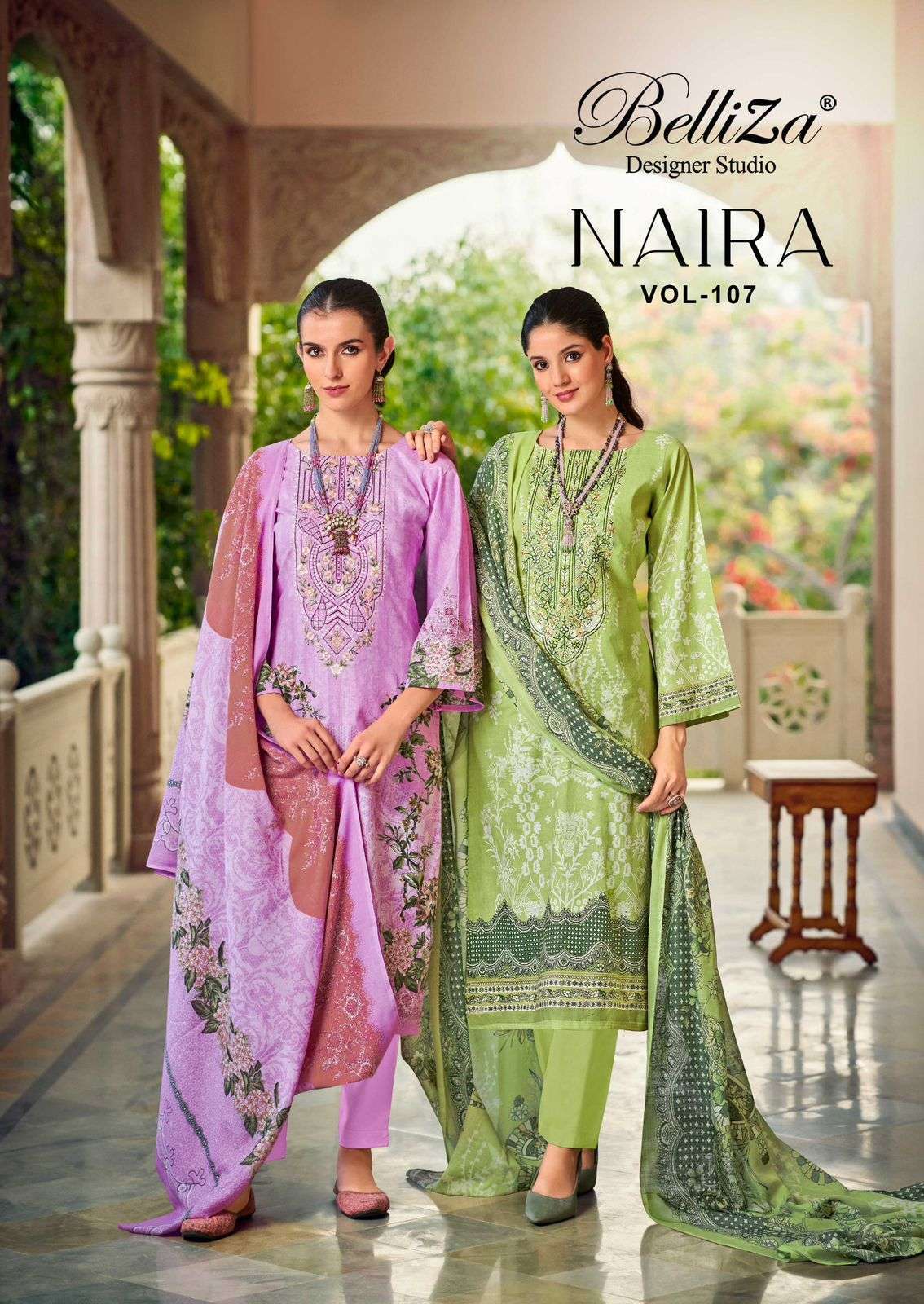 BELLIZA NAIRA VOL 107 PURE COTTON LADIES SUIT EXPORTER 