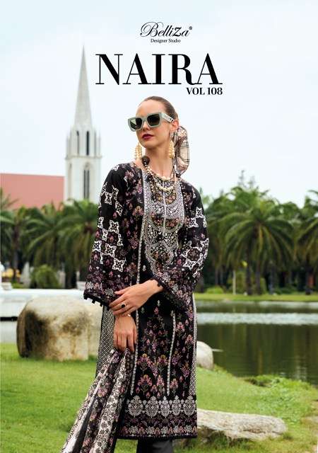 BELLIZA NAIRA VOL 108 PURE COTTON LADIES SUIT EXPORTER 