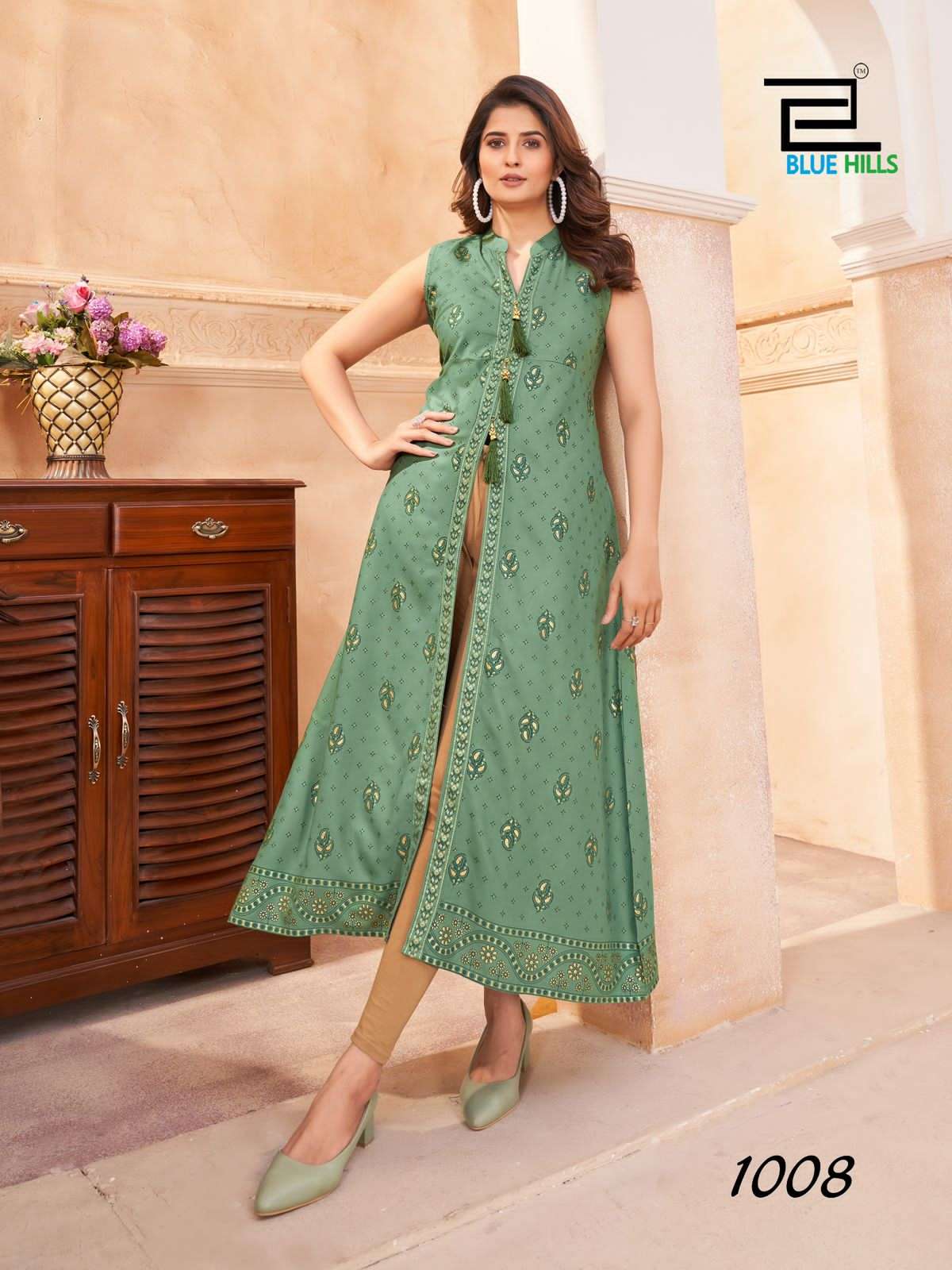 BLUE HILLS CAT WALK RAYON PRINTED KURTI CATALOGUE 