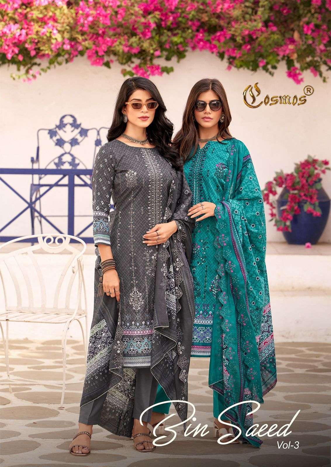 COSMOS BIN SAEED VOL 3 LAWN COTTON SALWER KAMEEZ WHOLESALE PRICE 
