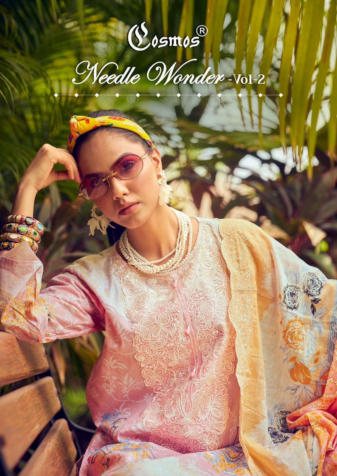 COSMOS NEEDLE WONDER VOL 2 PAKISTANI LAWN COTTON SUIT CATALOGUE DEALER 