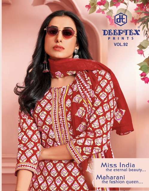 DEEPTEX PRINTS MISS INDIA VOL 92 COTTON SUIT WHOLESALER
