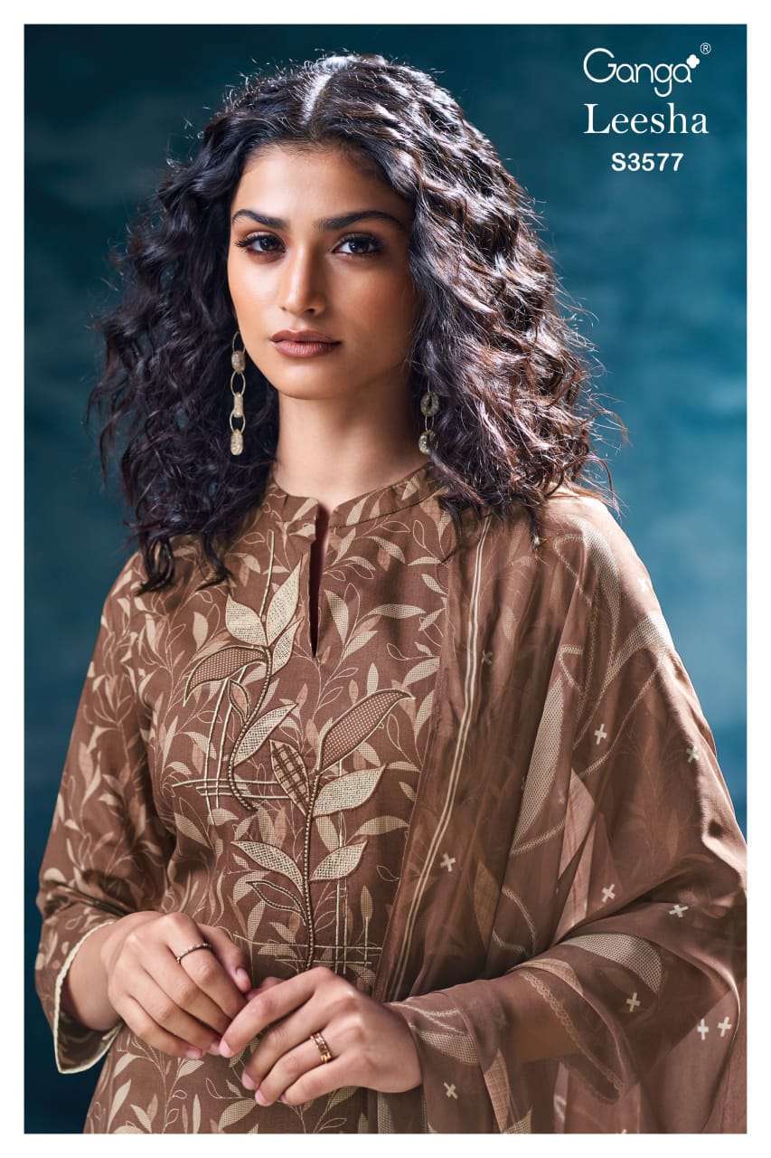 GANGA FASHION LEESHA 3577 PRINTED COTTON SALWER SUIT WHOLESALER 2025