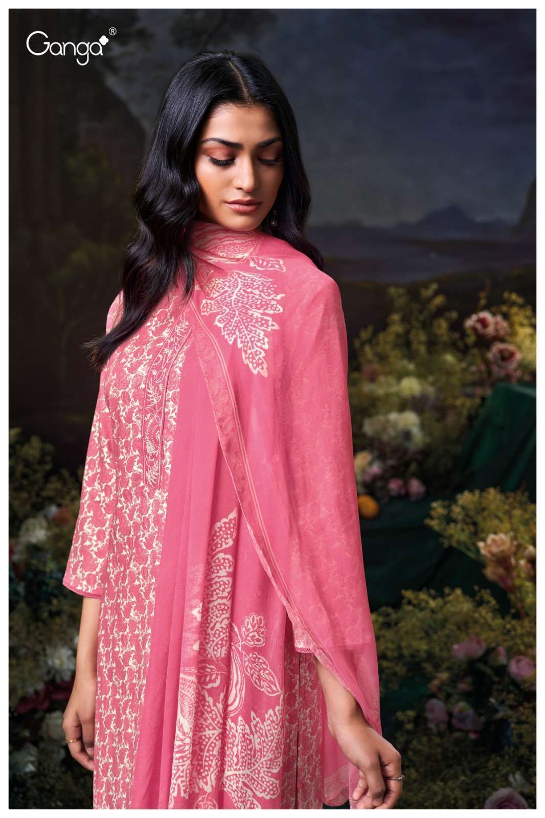 GANGA FLORA 3598 COLORS COTTON PRINTED SALWER KAMEEZ CATALOG EXPORTER 