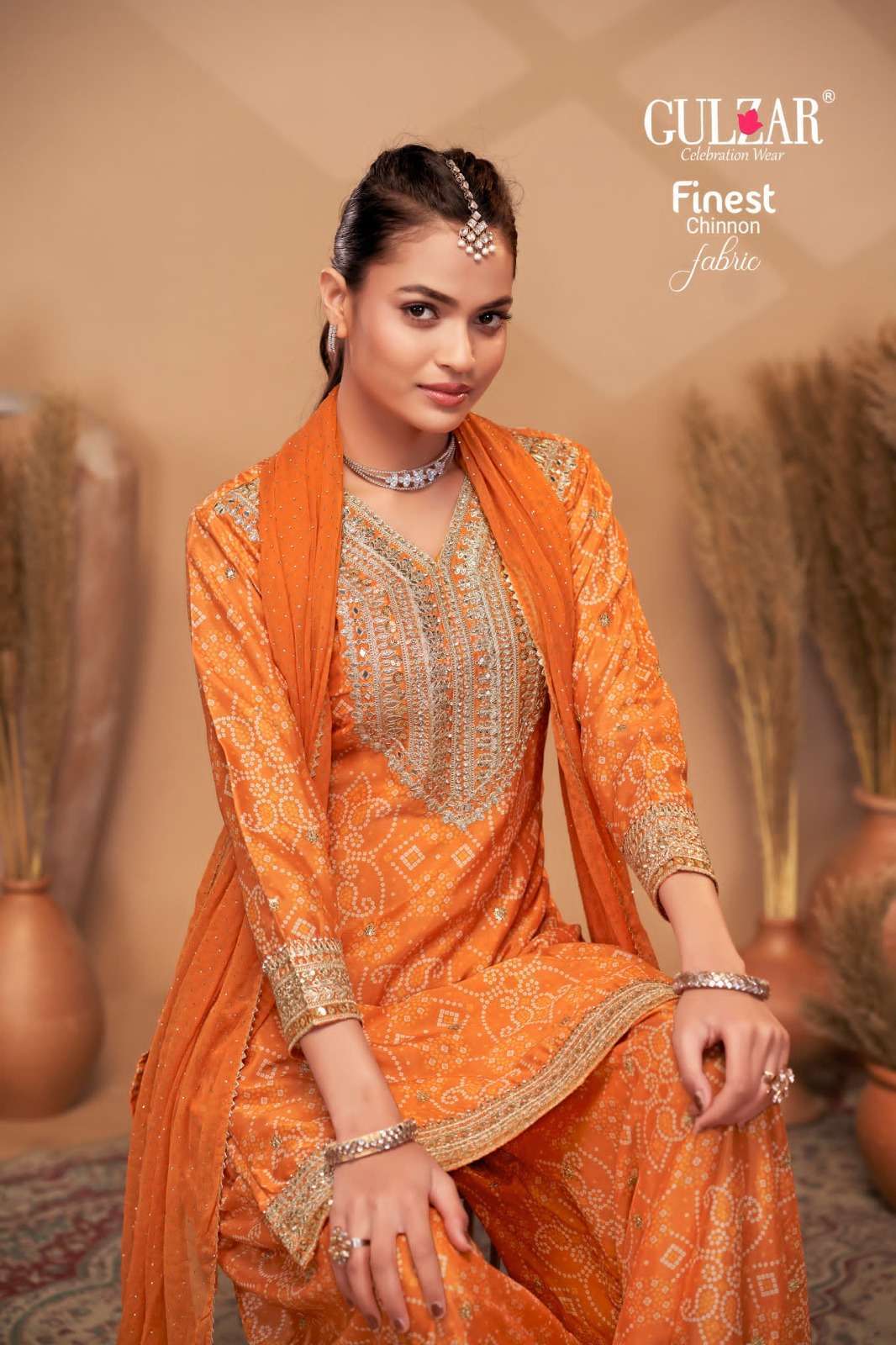 GULZAR BANDHREJ 2151 TO 2154 DESIGNER PARTYWEAR CHINON READYMADE 2025