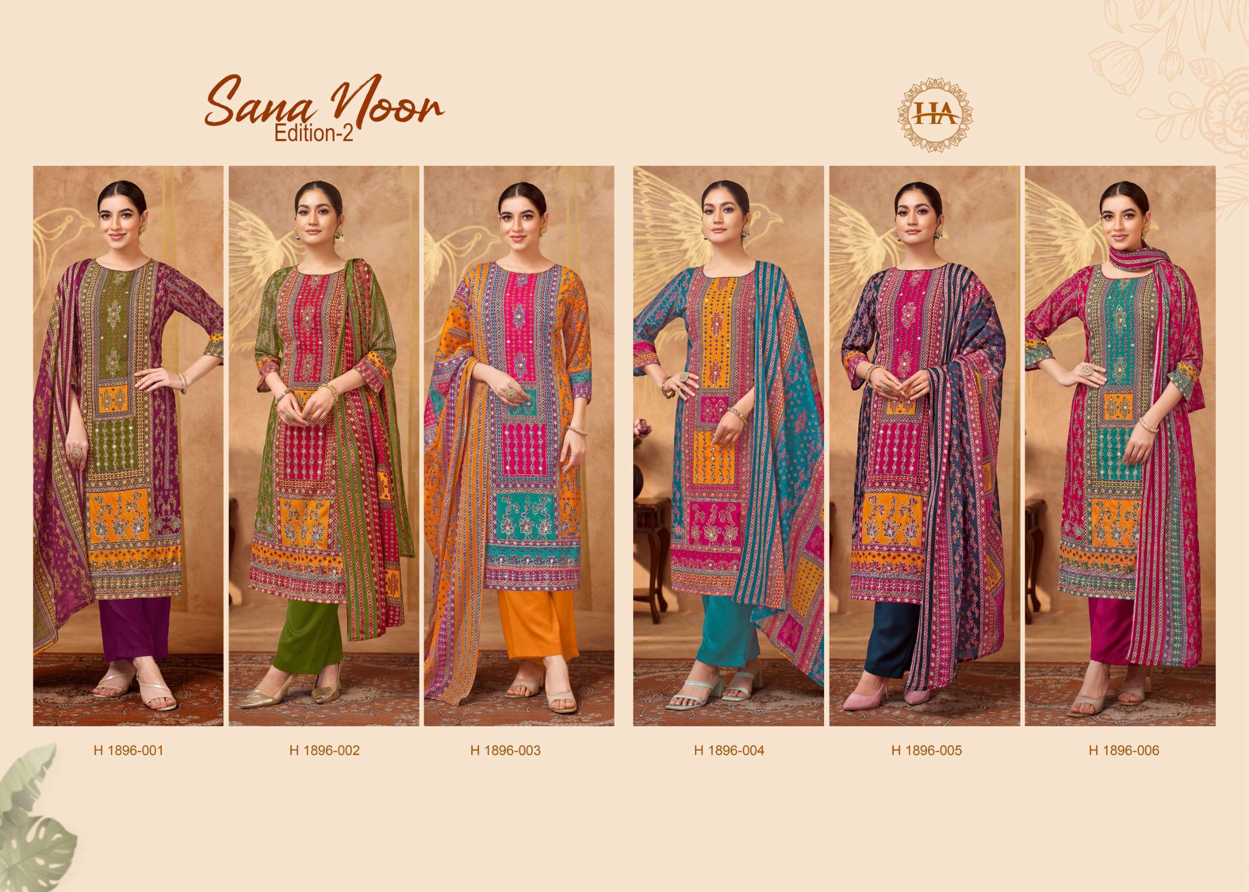 HARSHIT FASHION SANA NOOR EDITION 2 VISCOSE RAYON SALWER KAMEEZ WHOLESALE PRICE 