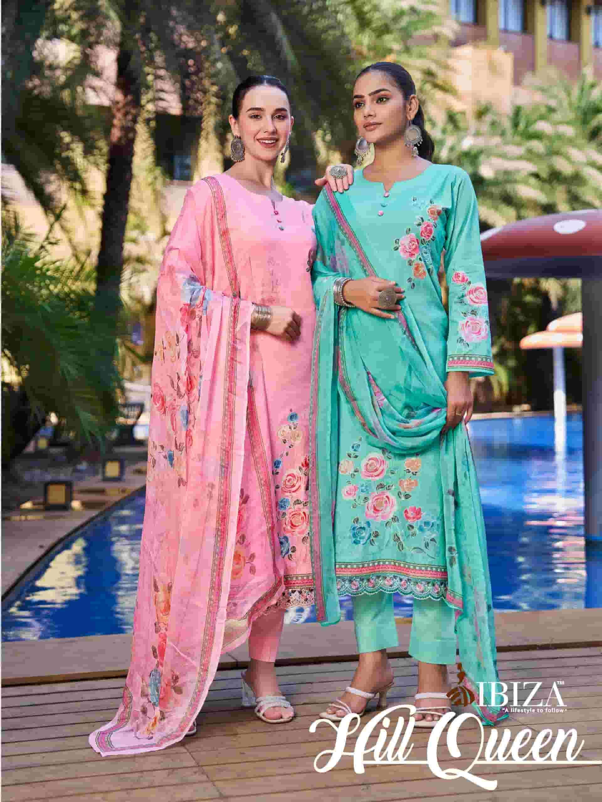 IBIZA HILL QUEEN PURE LAWN COTTON LADIES SUIT WHOLESALE PRICE DEALER 2025