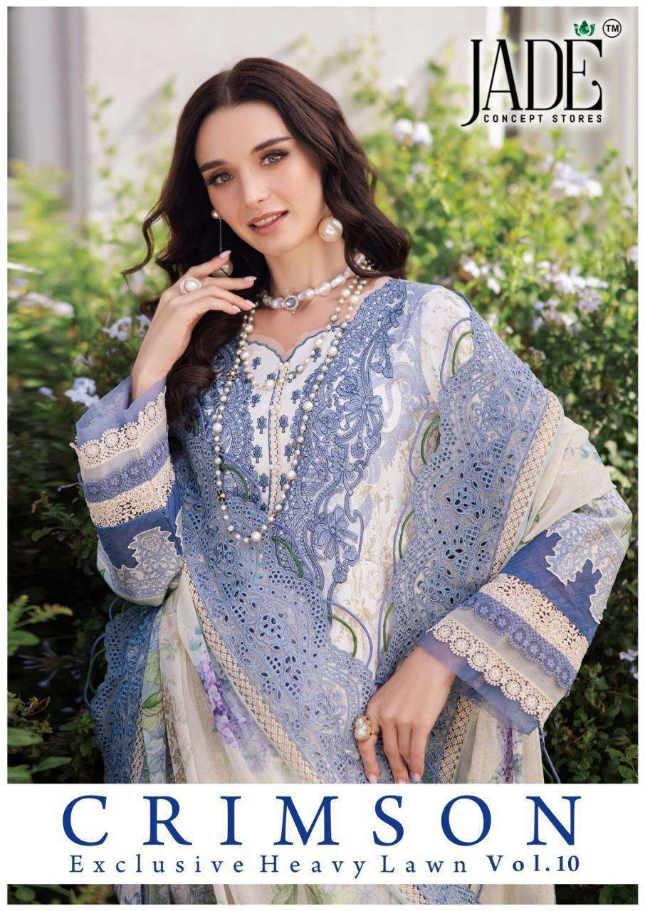 JADE CRIMSON VOL 10 PRINTED UNSTITCH COTTON DRESS WHOLESALER 2025