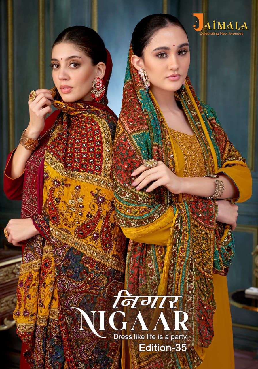 JAIMALA NIGAAR EDITION 35 PURE RAYON SUIT WHOLESALE PRICE 