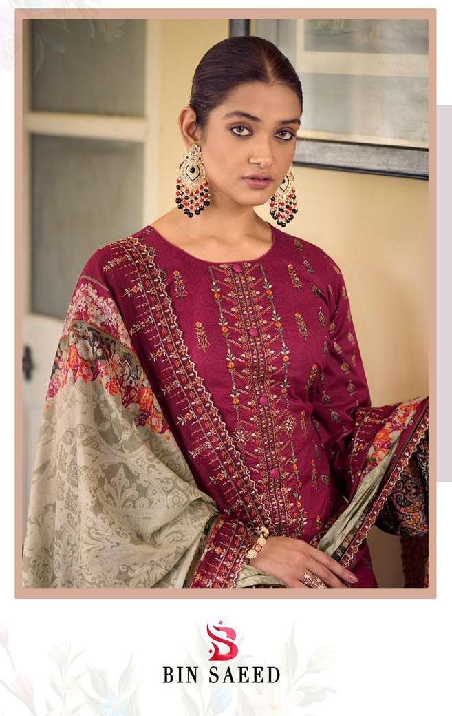 JIHAN BIN SAEED 3537 LAWN SELF EMBROIDERY SUIT WHOLESALER 