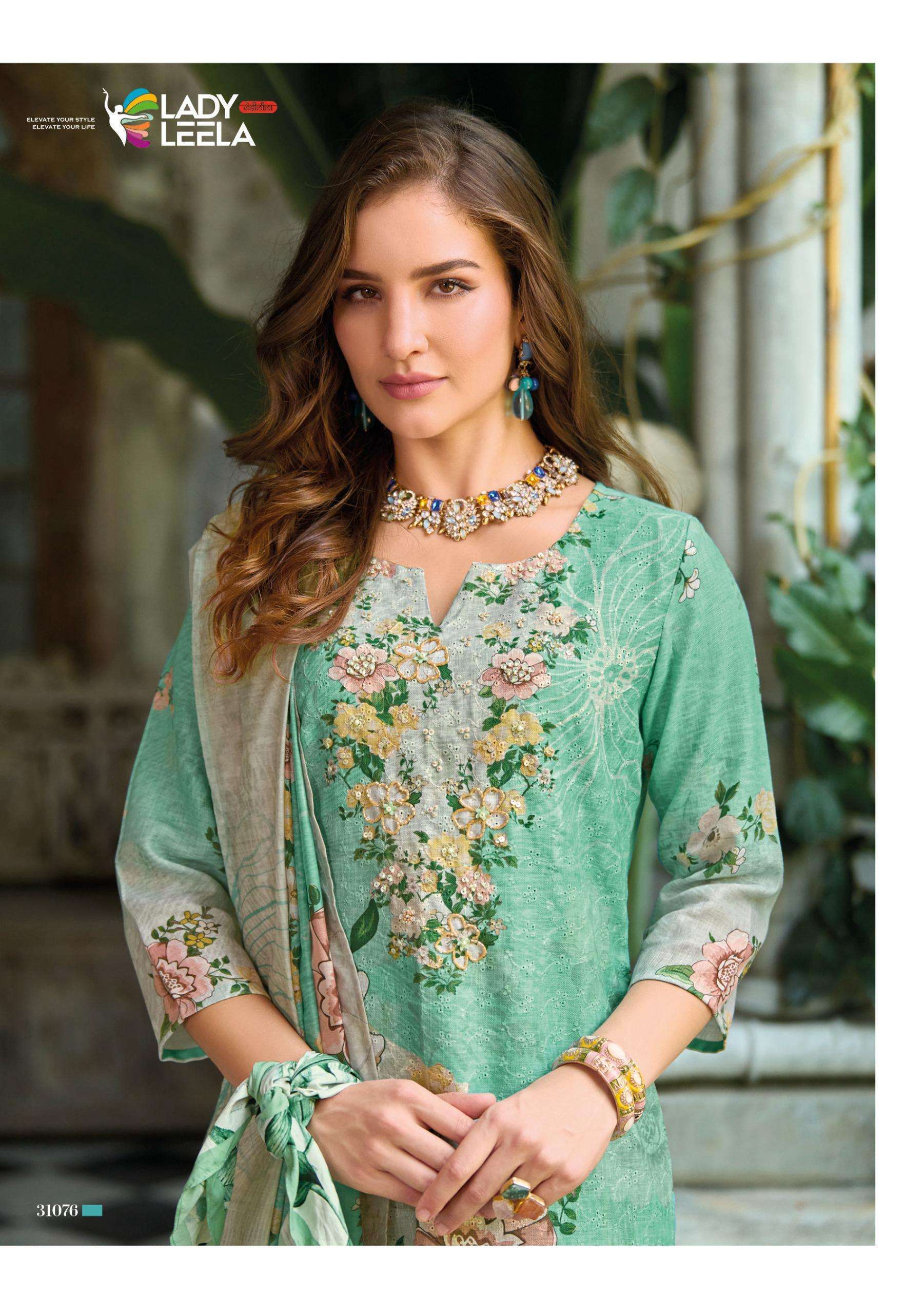 LADY LEELA SUMMER PASTELS VOL 2 TOP BOTTOM WITH DUPATTA SET WHOLESALER 
