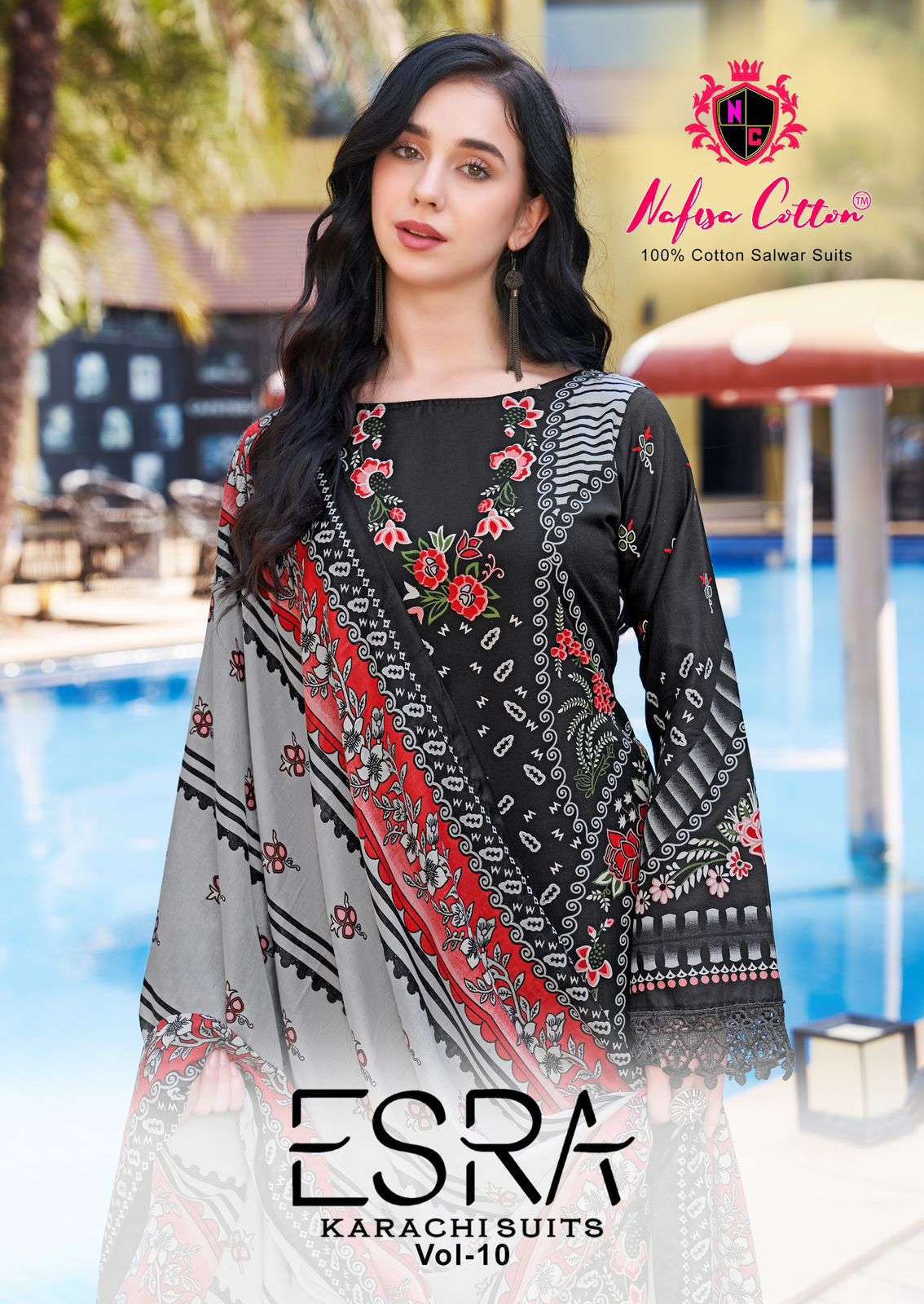 NAFISA COTTON ESRA VOL 10 KARACHI SUIT WHOLESALER 