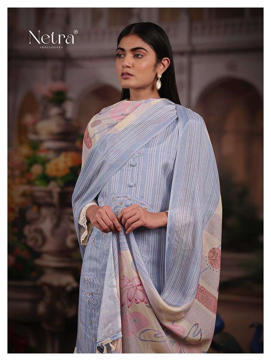 NETRA AANGAN BEMBERG MUSLIN PRNTED SALWER KAMEEZ WHOLESALE PRICE 