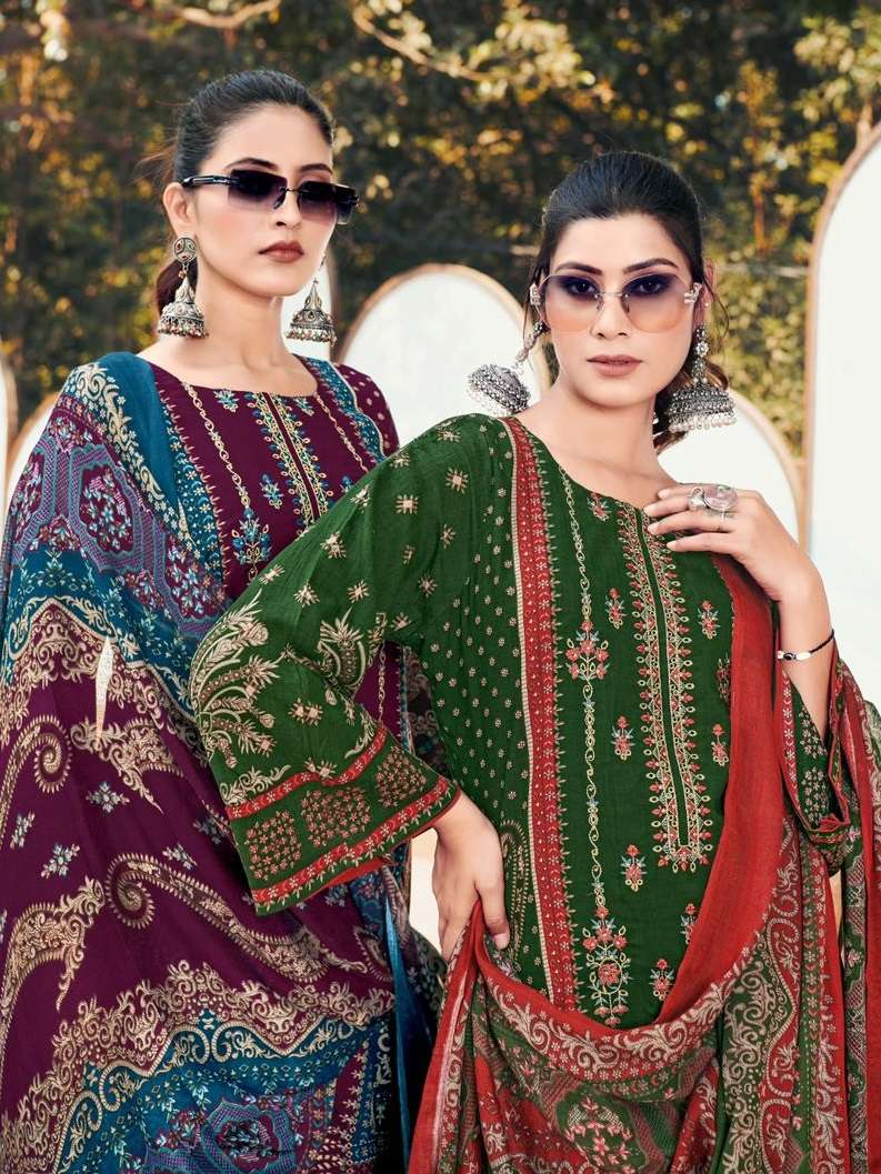PAKIZA PRINTS NAWAZISH VOL 8 RAYON PRINT KASHMIRI WORK SUIT WHOLESALER