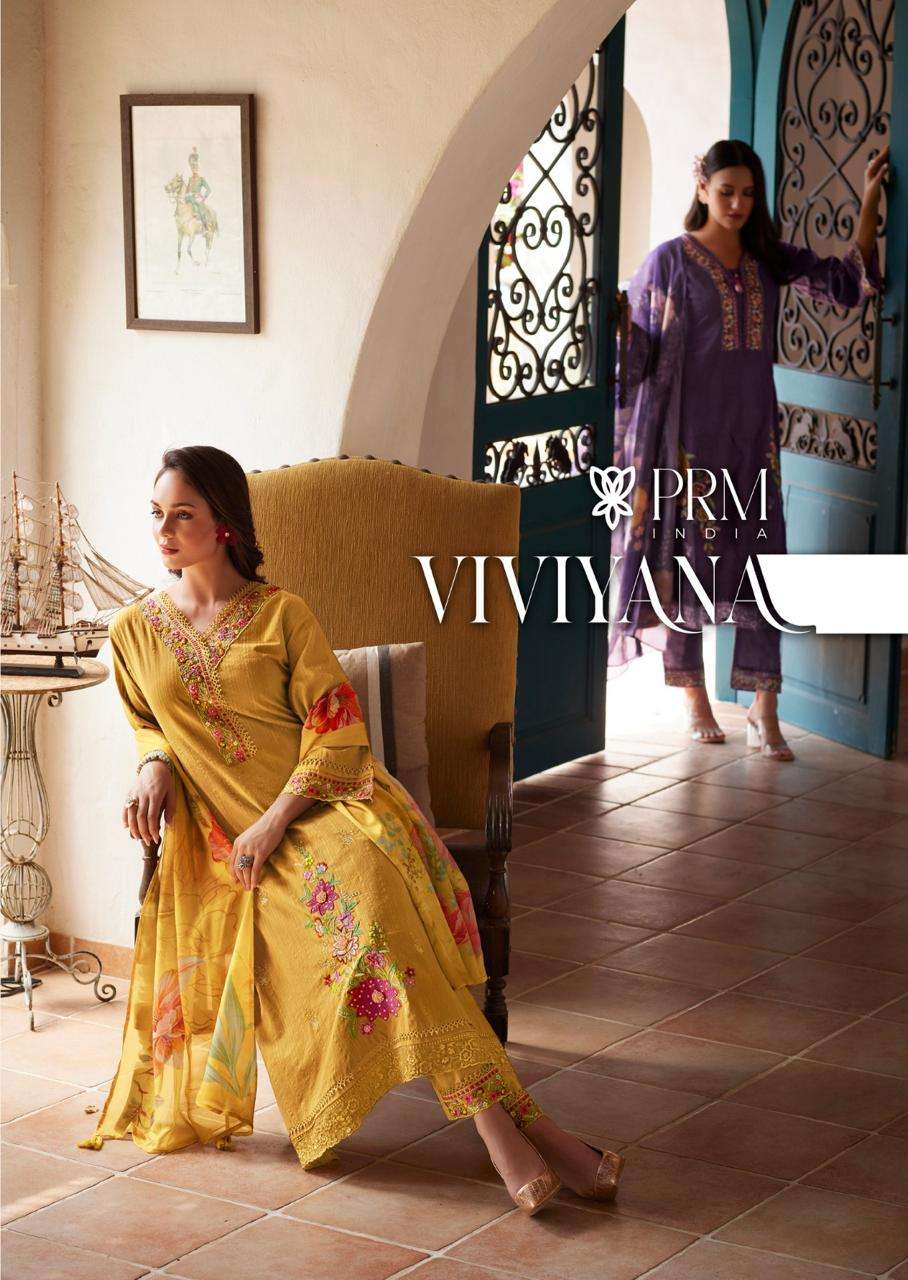 PRM INDIA VIVIANA PURE COTTON EMBROIDERY READYMADE SUIT 2025