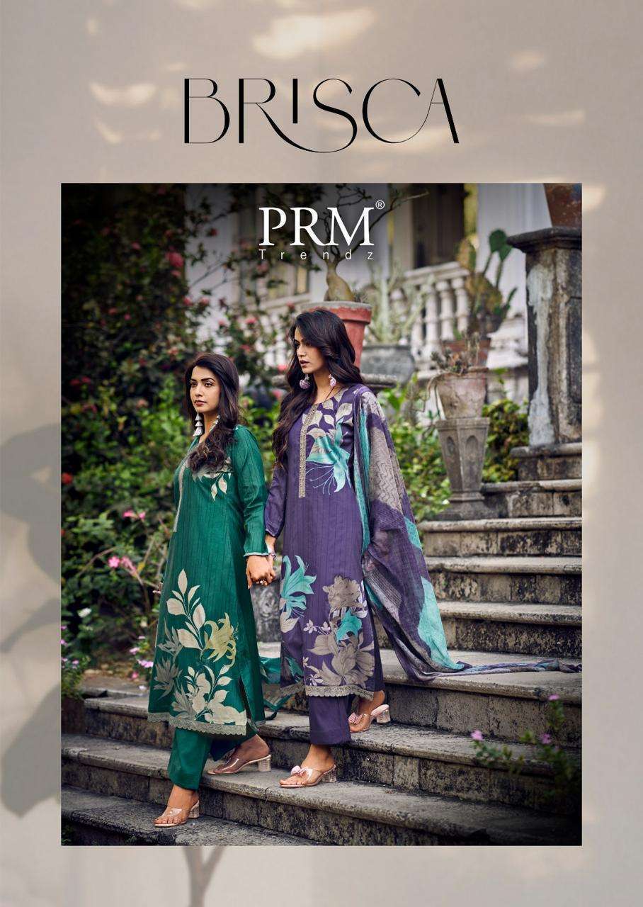 PRM TRENDZ BRISCA LAWN COTTON FANCY EMBROIDERY WORK SALWER KAMEEZ CATALOG EXPORTER 2025
