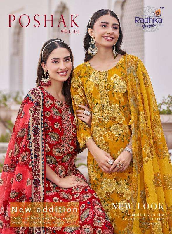RADHIKA LIFESTYE POSHAK VOL 1 COTTON PRINTED 3 PCS SET WHOLESALER 