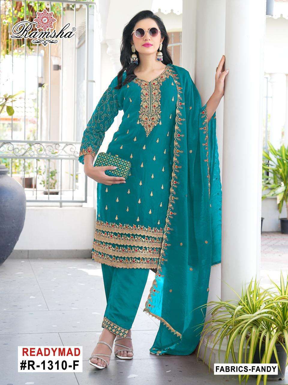RAMSHA R 1310 NX READYMADE PAKISTANI SUIT CATALOG SUPPLIER 